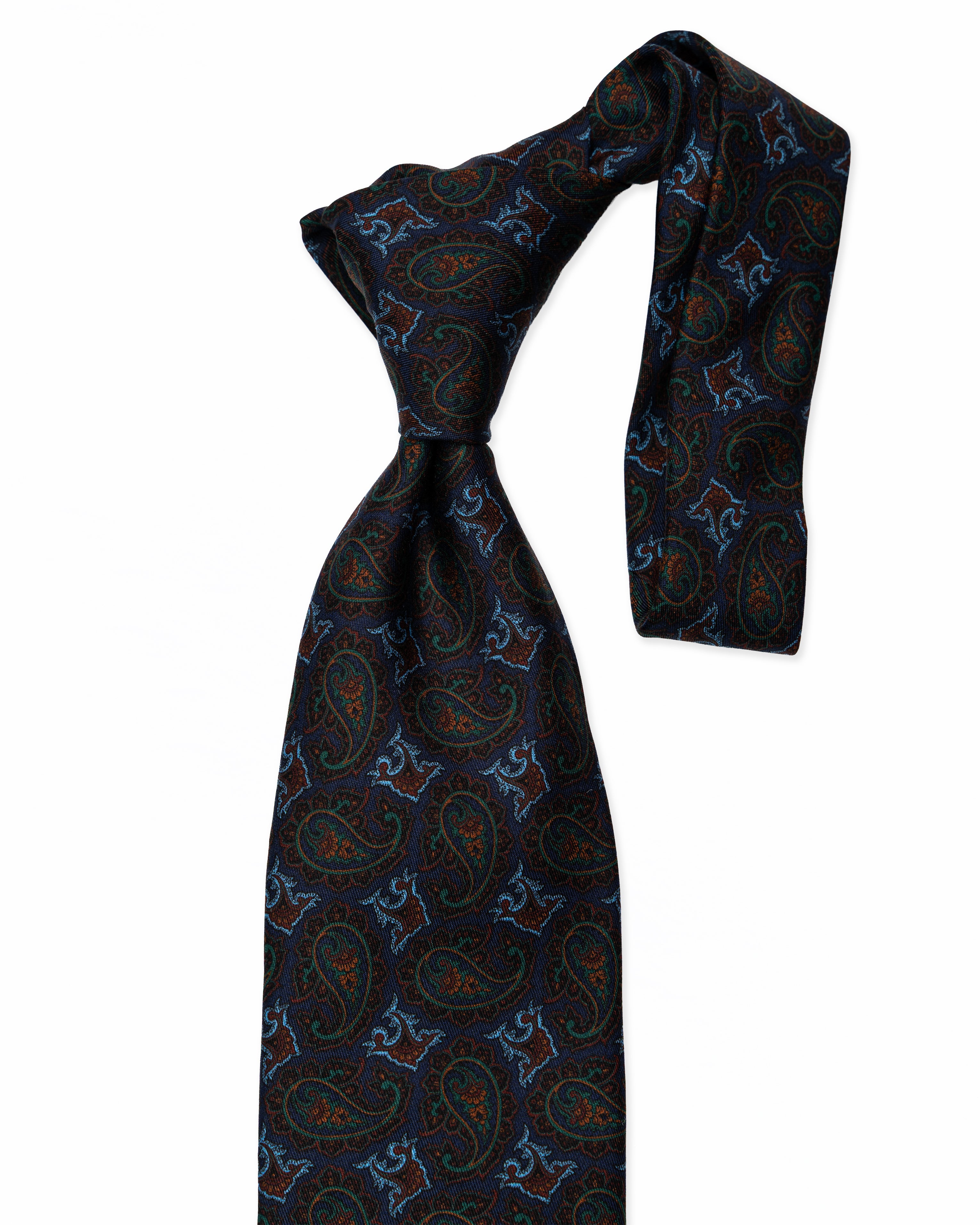 Corbata de Seda Azul Marino Paisley | Biagio Santo X S.18