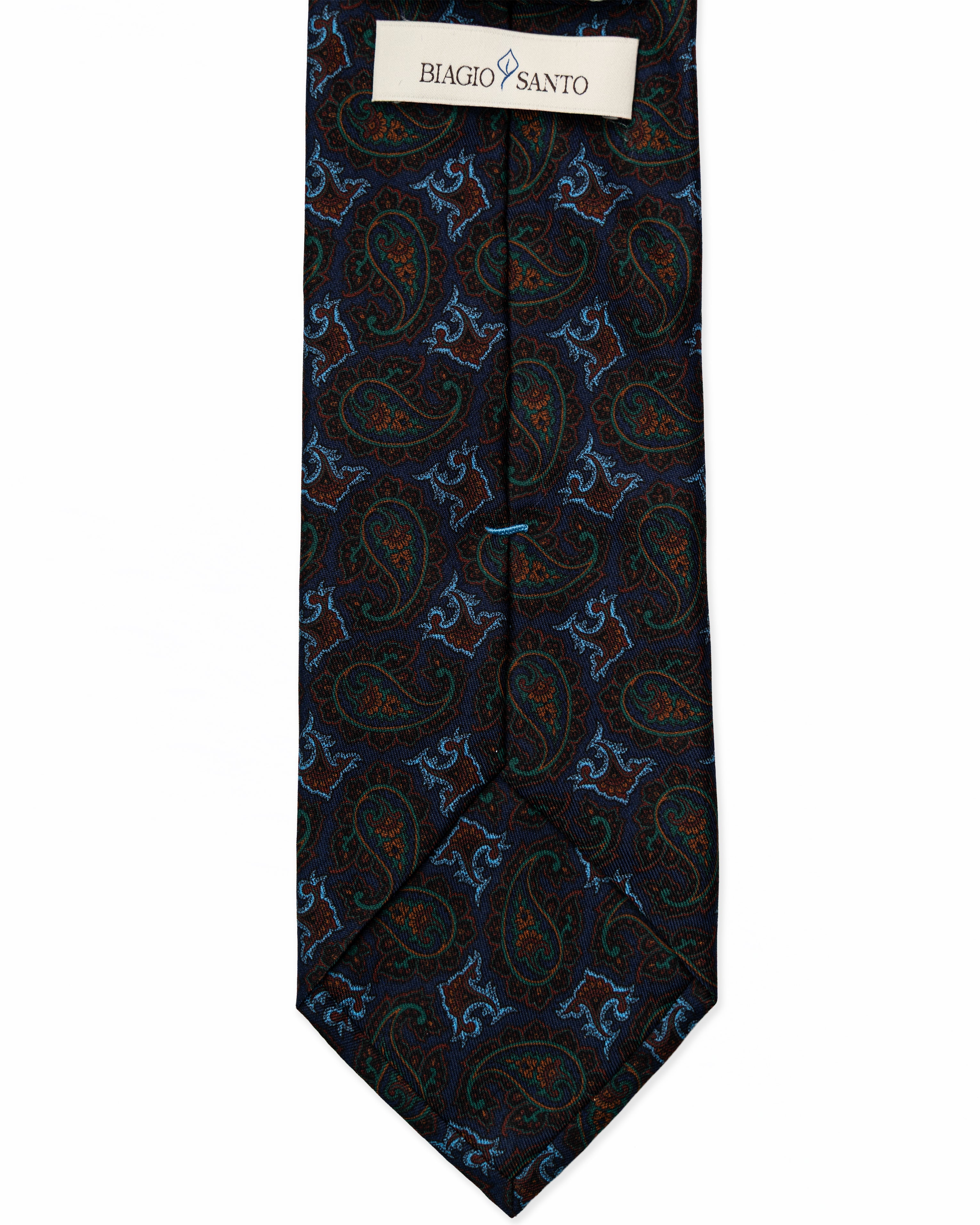 Corbata de Seda Azul Marino Paisley | Biagio Santo X S.18