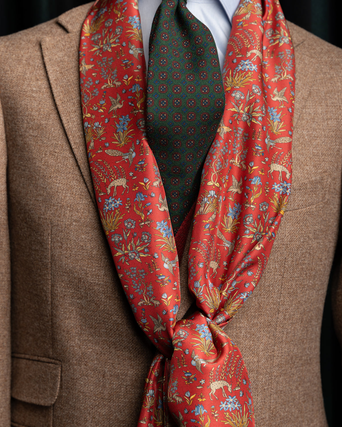 Fular de Seda Roja Claro - Casa Sartorial