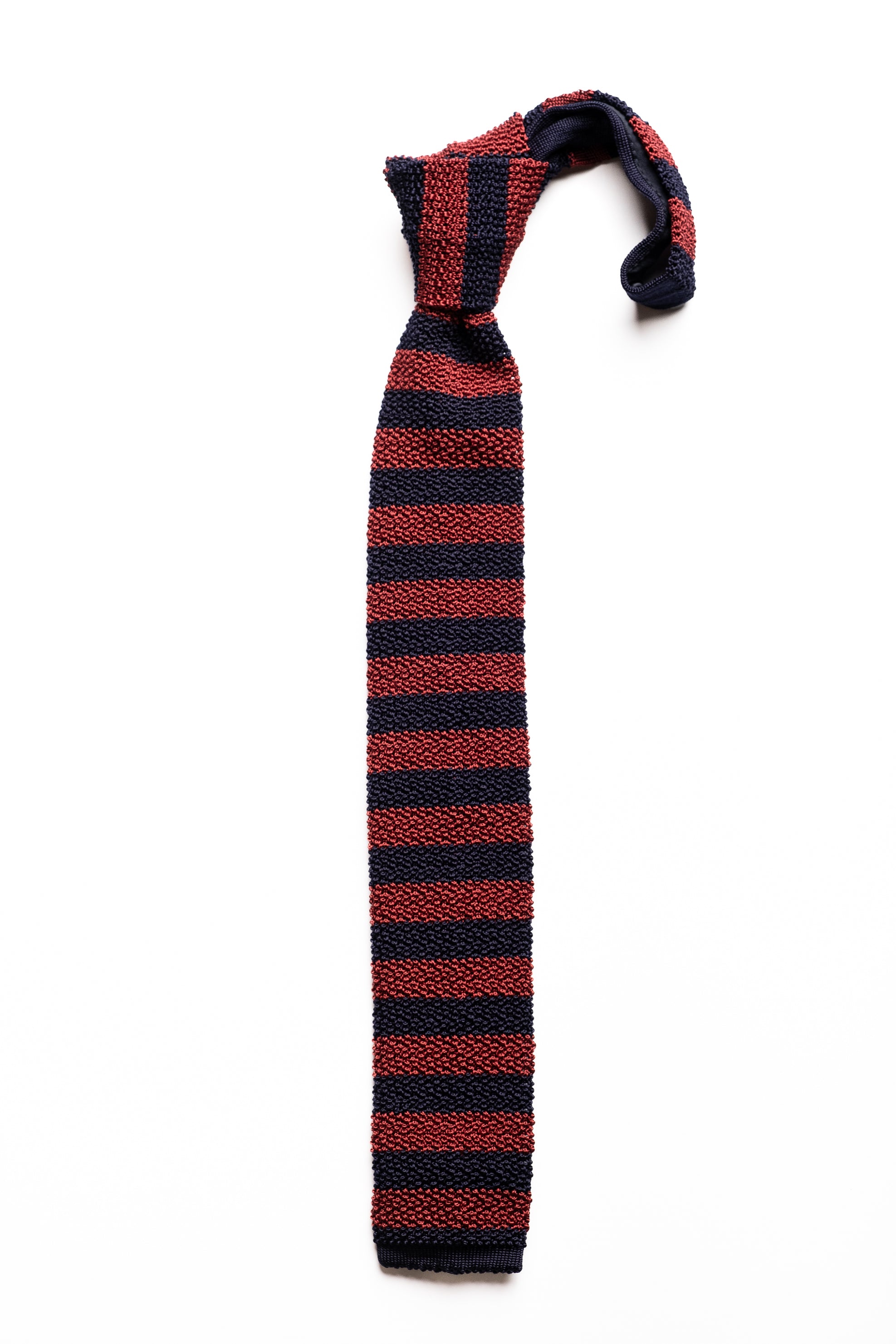 Corbata de seda tejida Navy & Red / ASCOT x CASA SARTORIAL