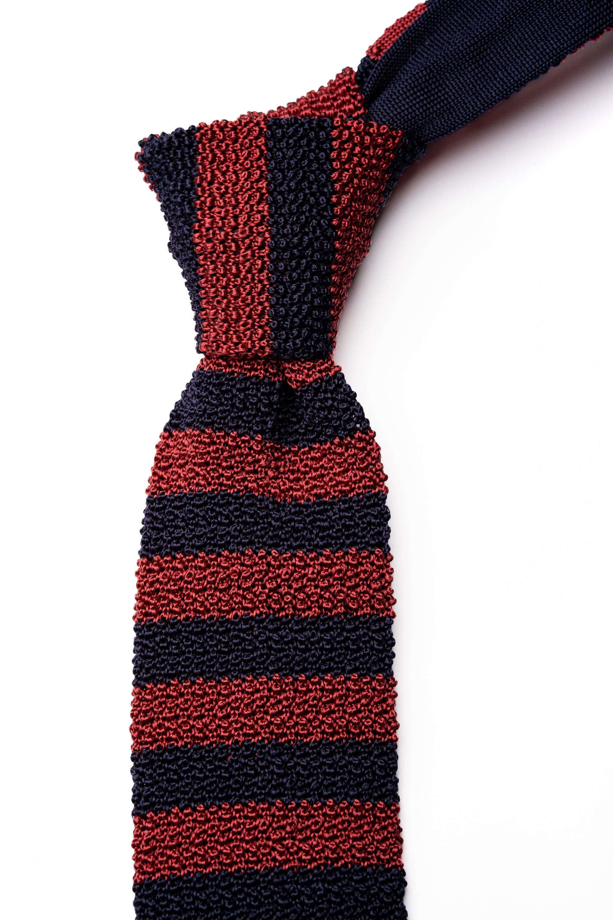 Corbata de seda tejida Navy & Red / ASCOT x CASA SARTORIAL