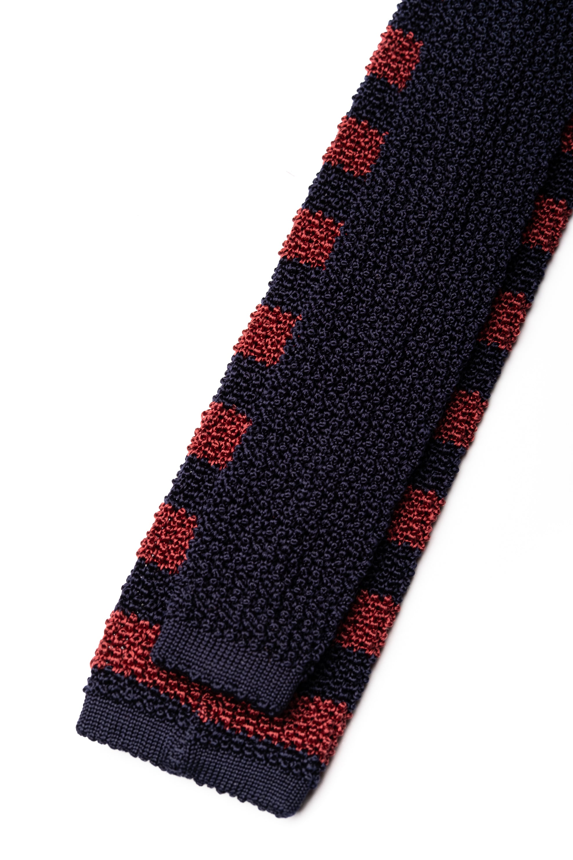 Corbata de seda tejida Navy & Red / ASCOT x CASA SARTORIAL
