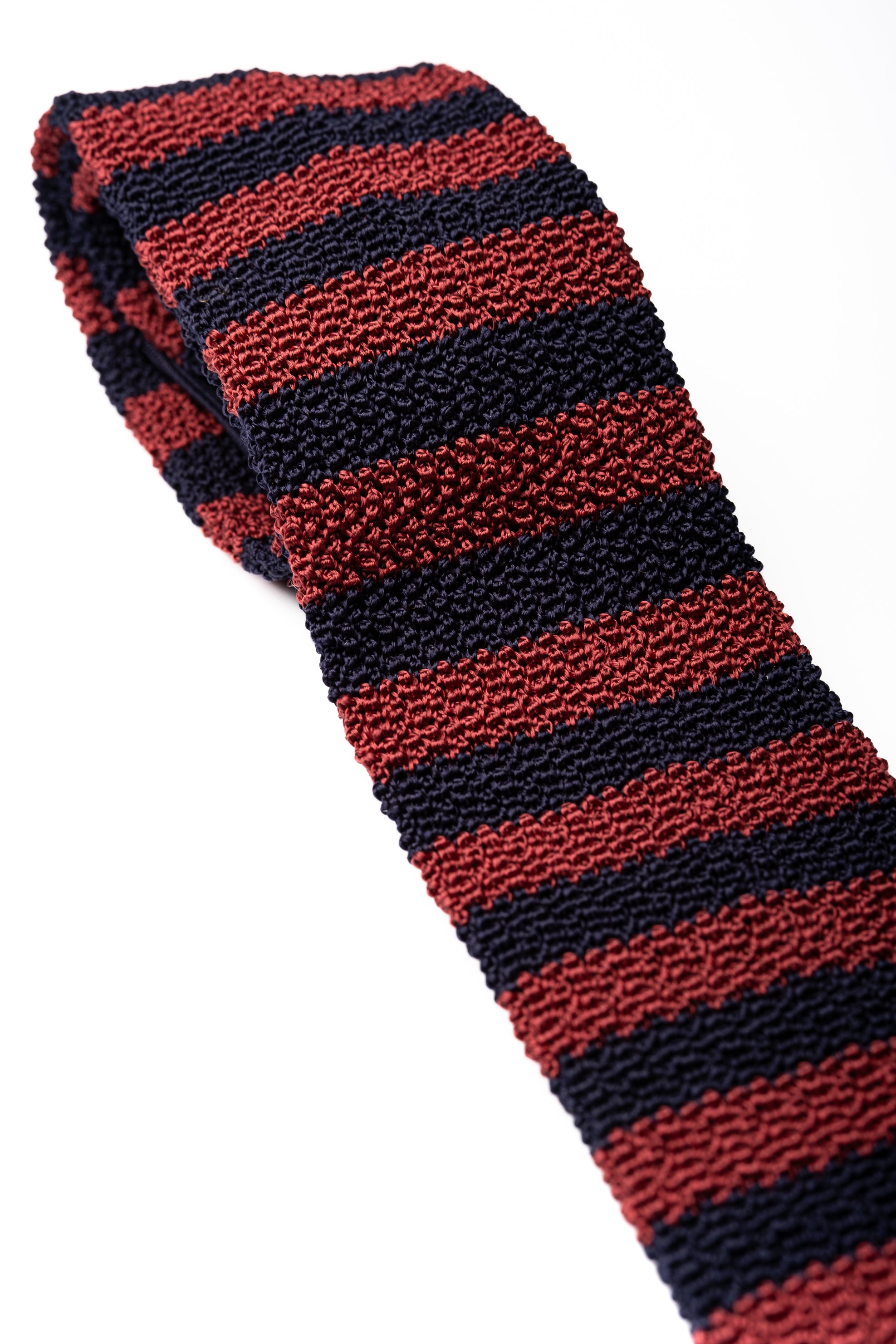 Corbata de seda tejida Navy & Red / ASCOT x CASA SARTORIAL