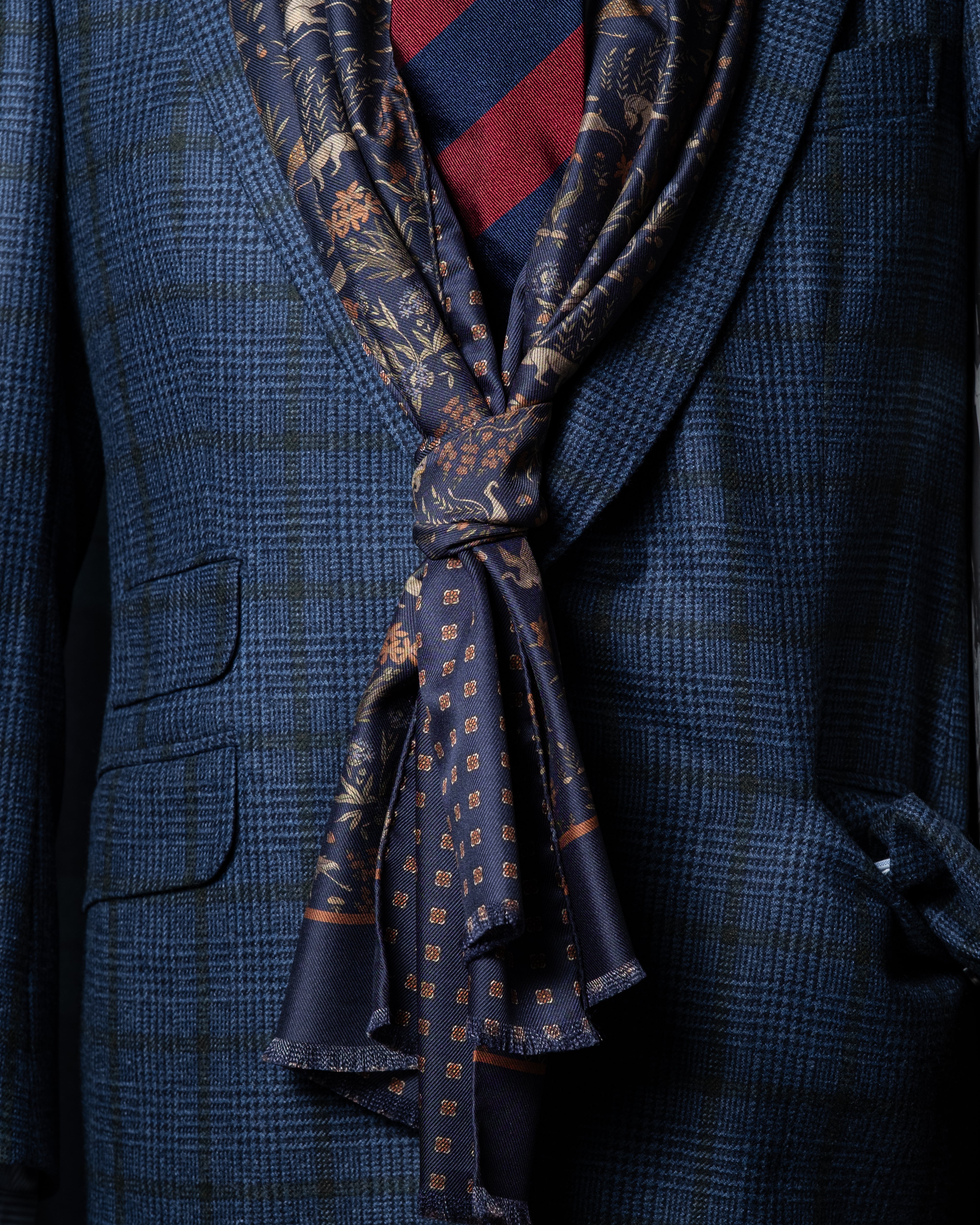 Fular de Seda Azul Marino - Casa Sartorial