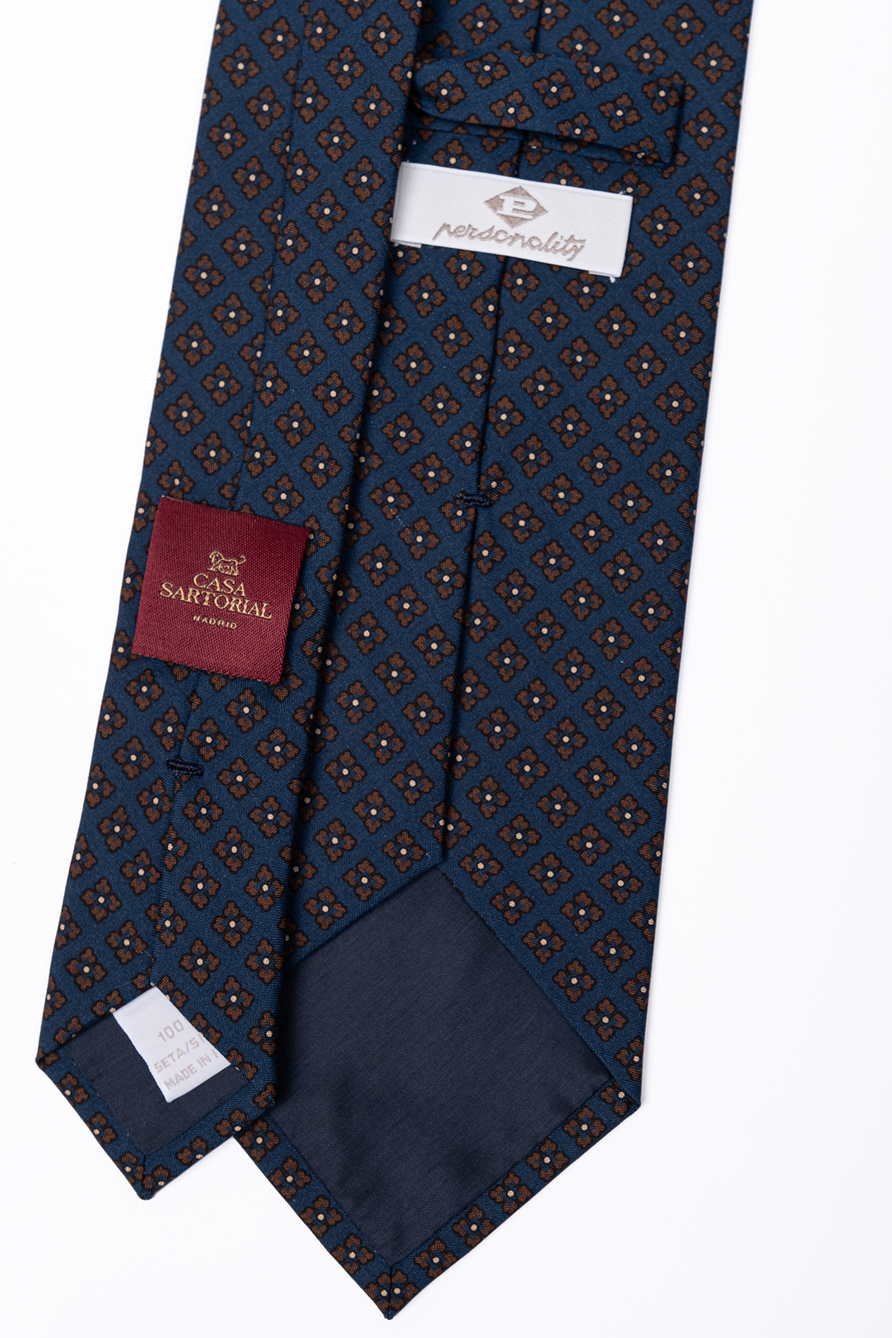 Corbata de seda Azul Marino Flores / Personality