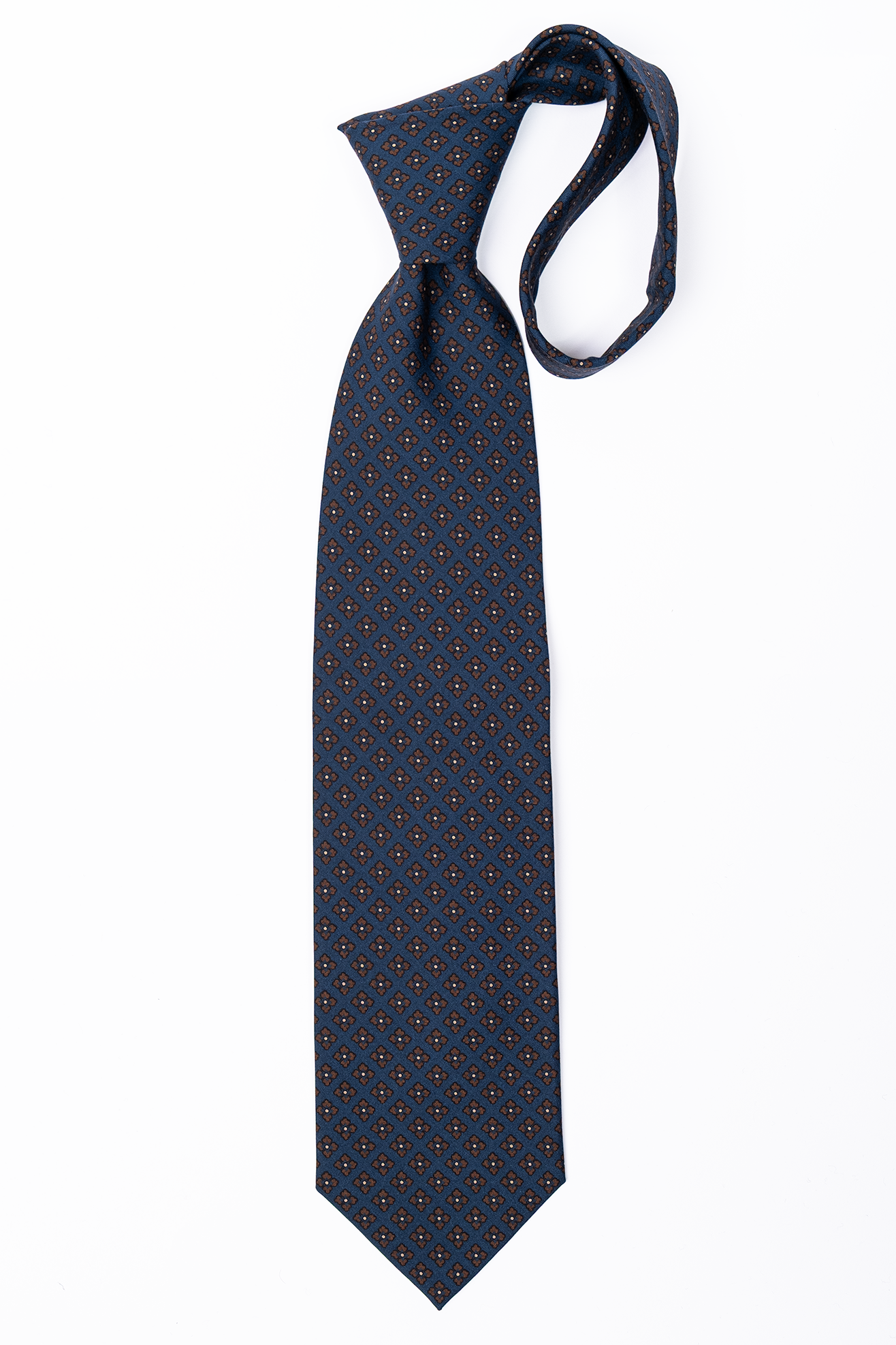 Corbata de seda Azul Marino Flores / Personality