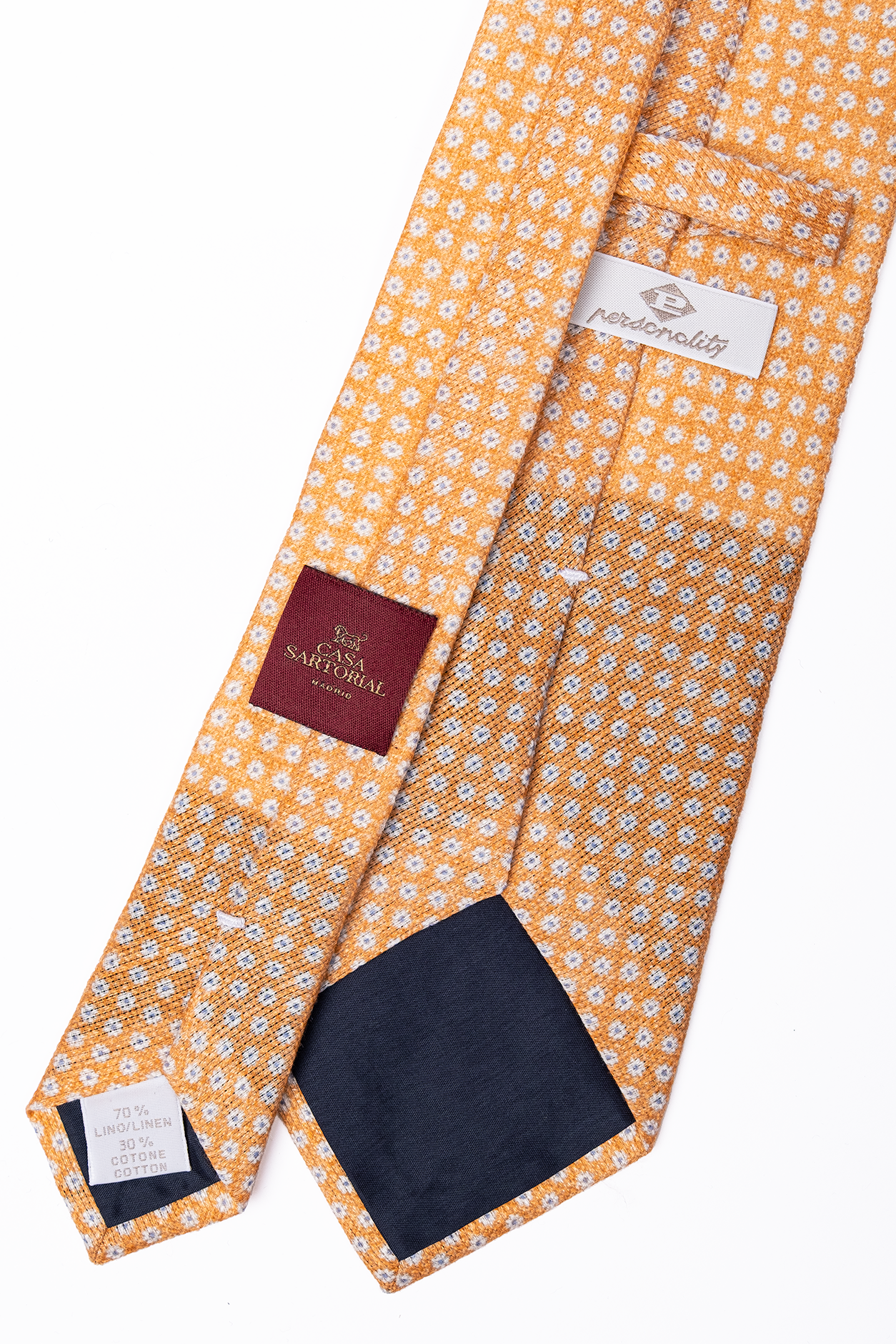 Corbata de Lino Naranja Flores / Personality