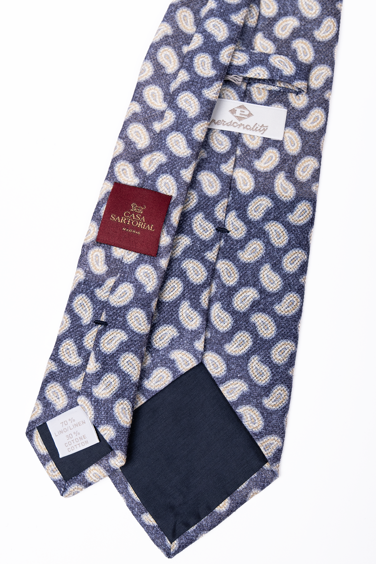 Corbata de lino Azul Paisley / Personality