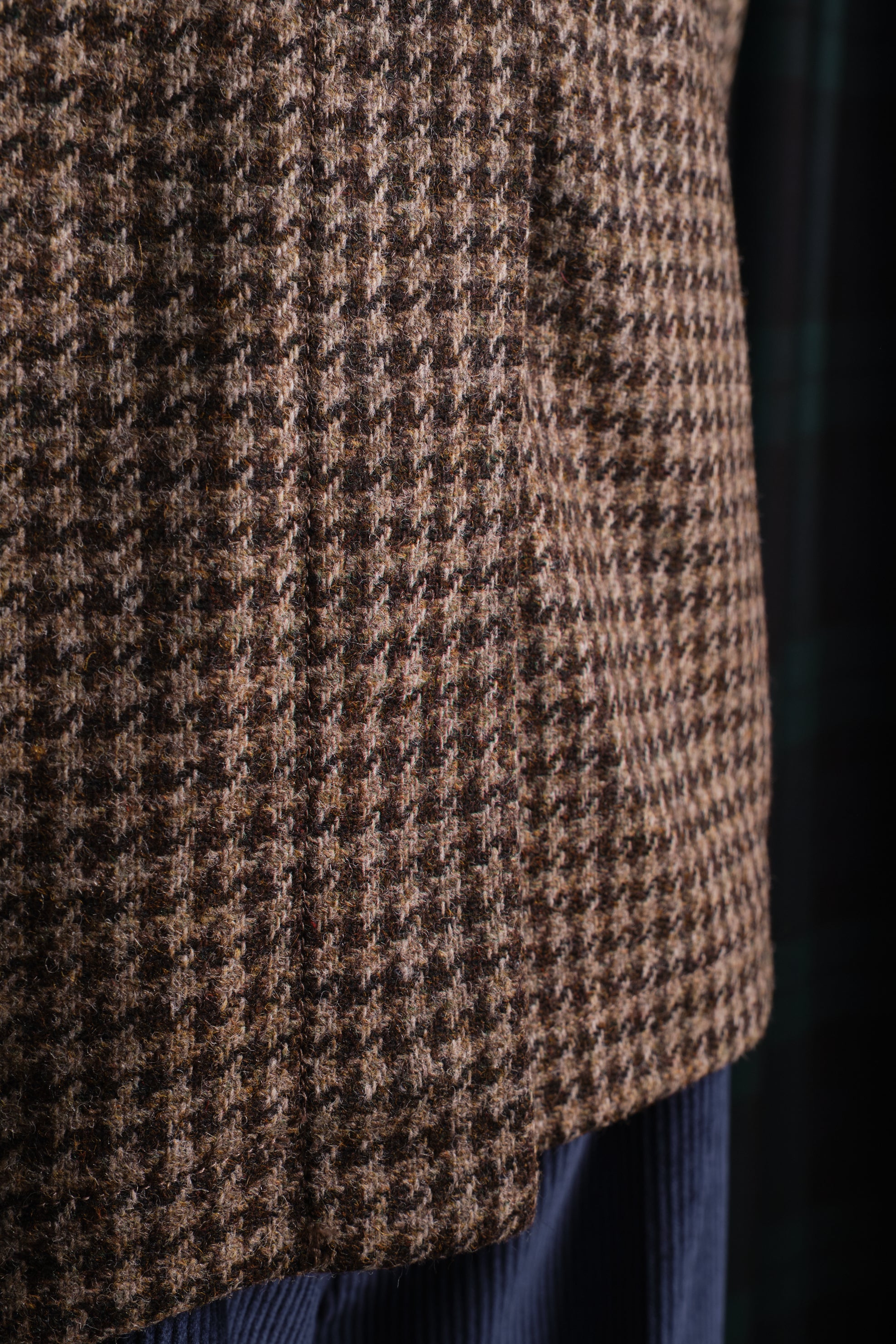 Sahariana Lana Tweed Houndstooth Marron / CASA SARTORIAL