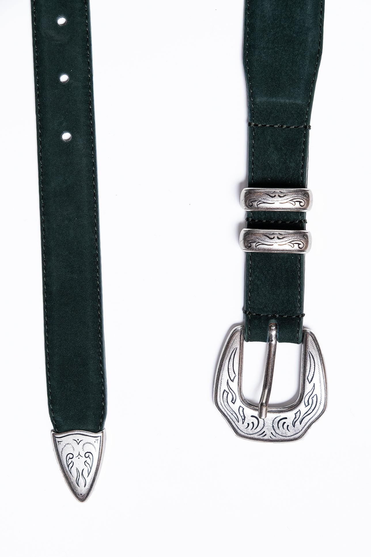 Cinturon Western Nabuk color Verde / SIMONNOT GODARD