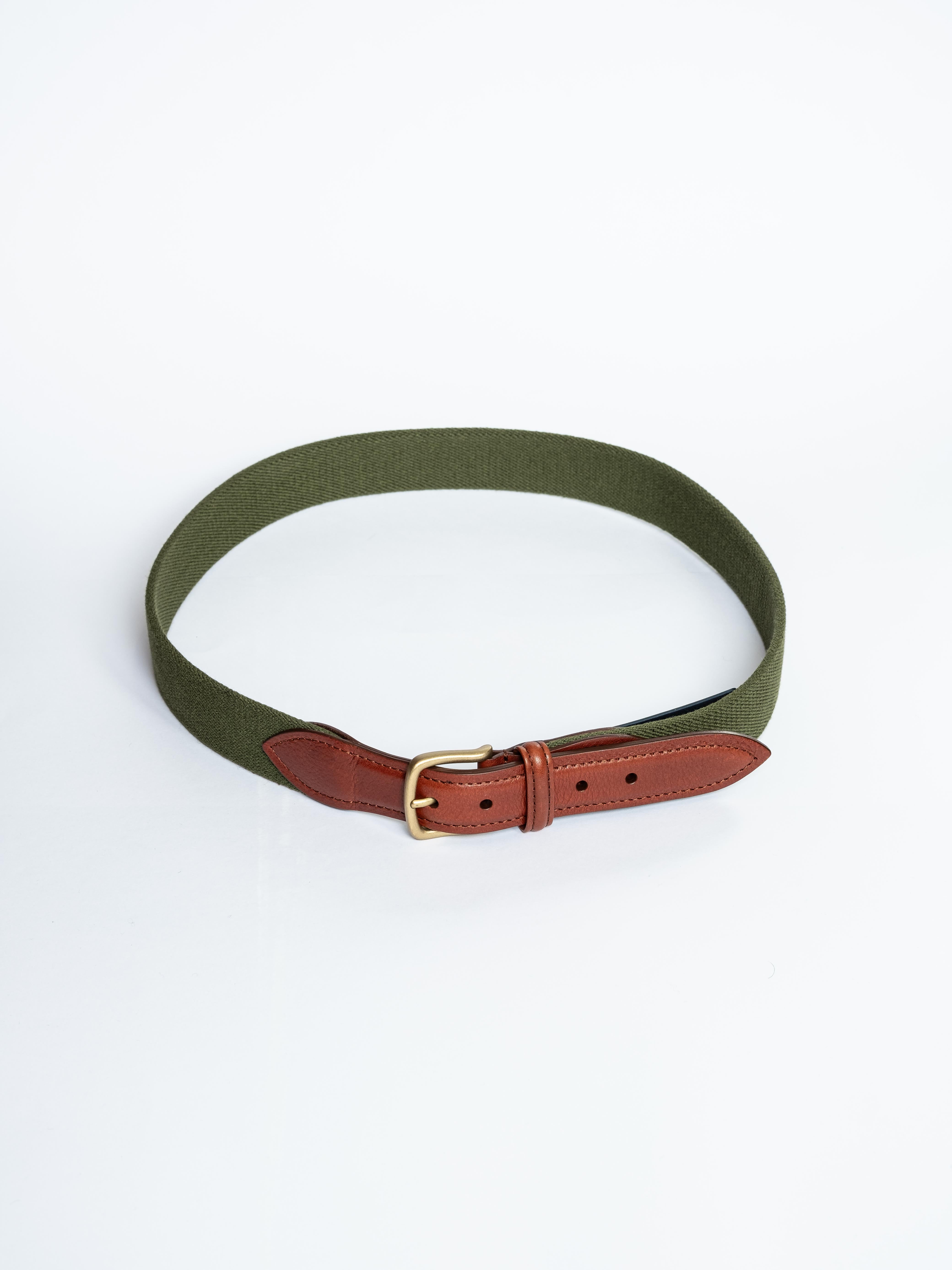 Cinturon de Piel & Elastico Verde / ANDERSON'S