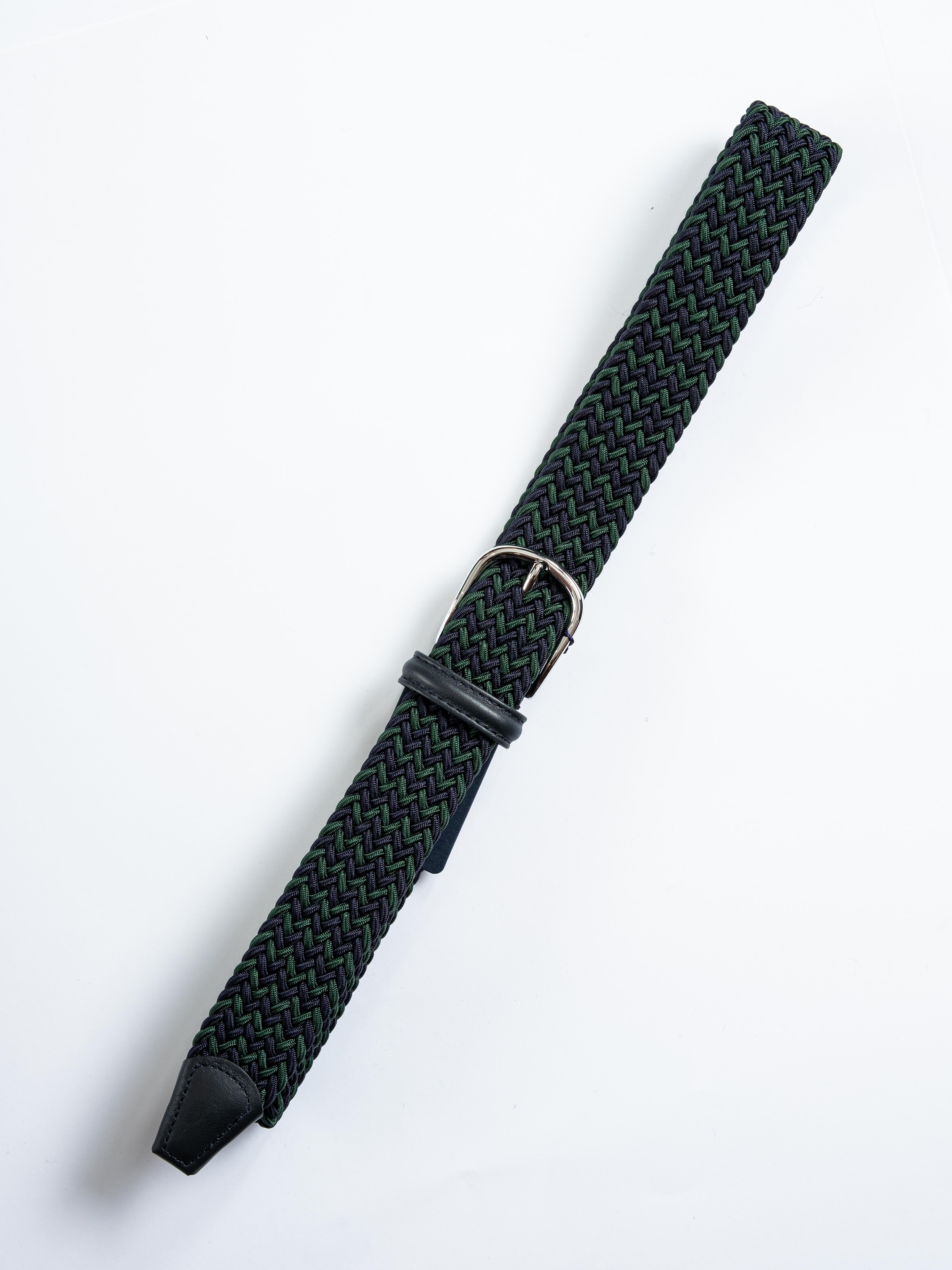 Cinturon de Piel & Elastico Navy - Verde / ANDERSON'S