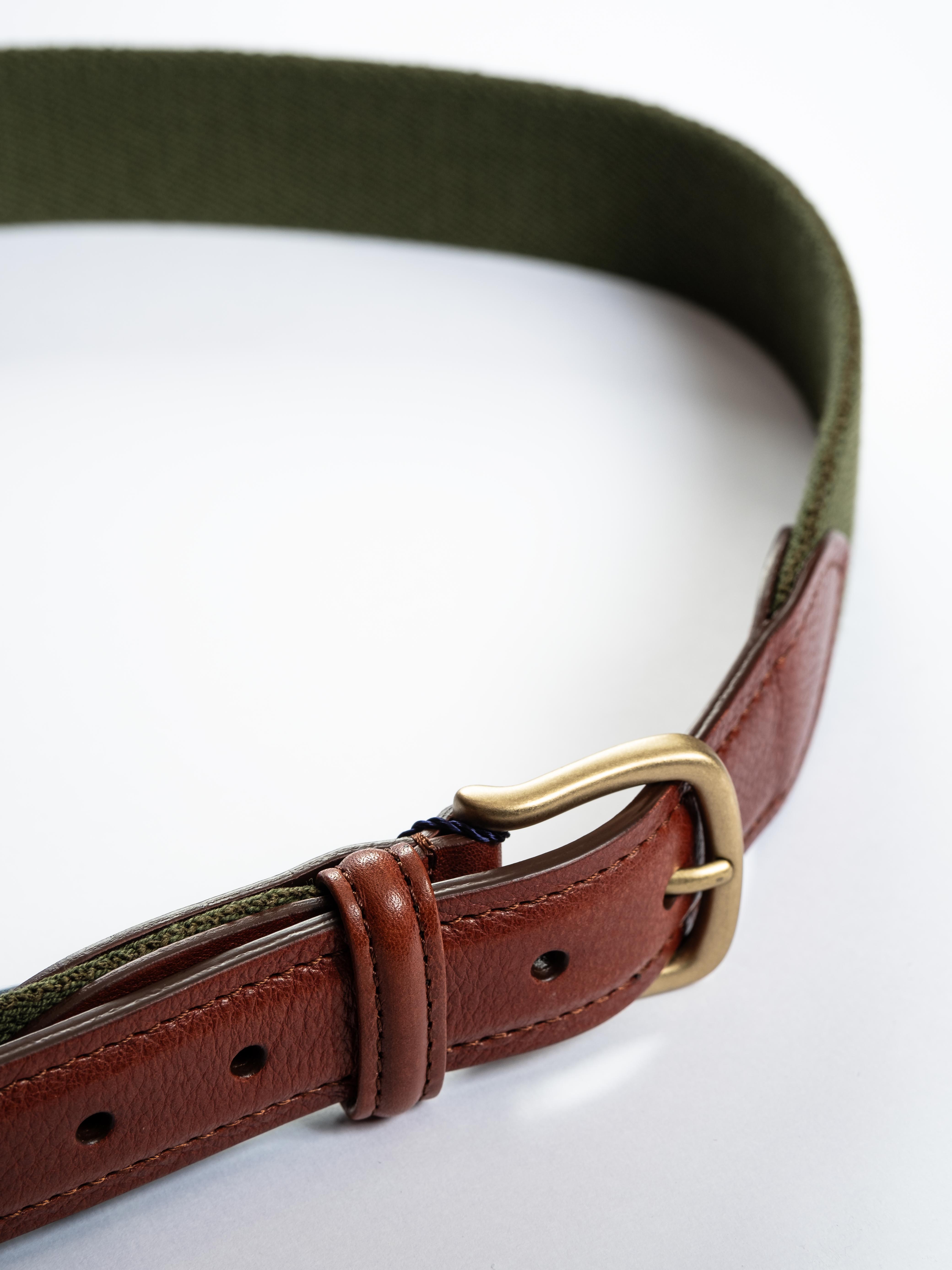 Cinturon de Piel & Elastico Verde / ANDERSON'S