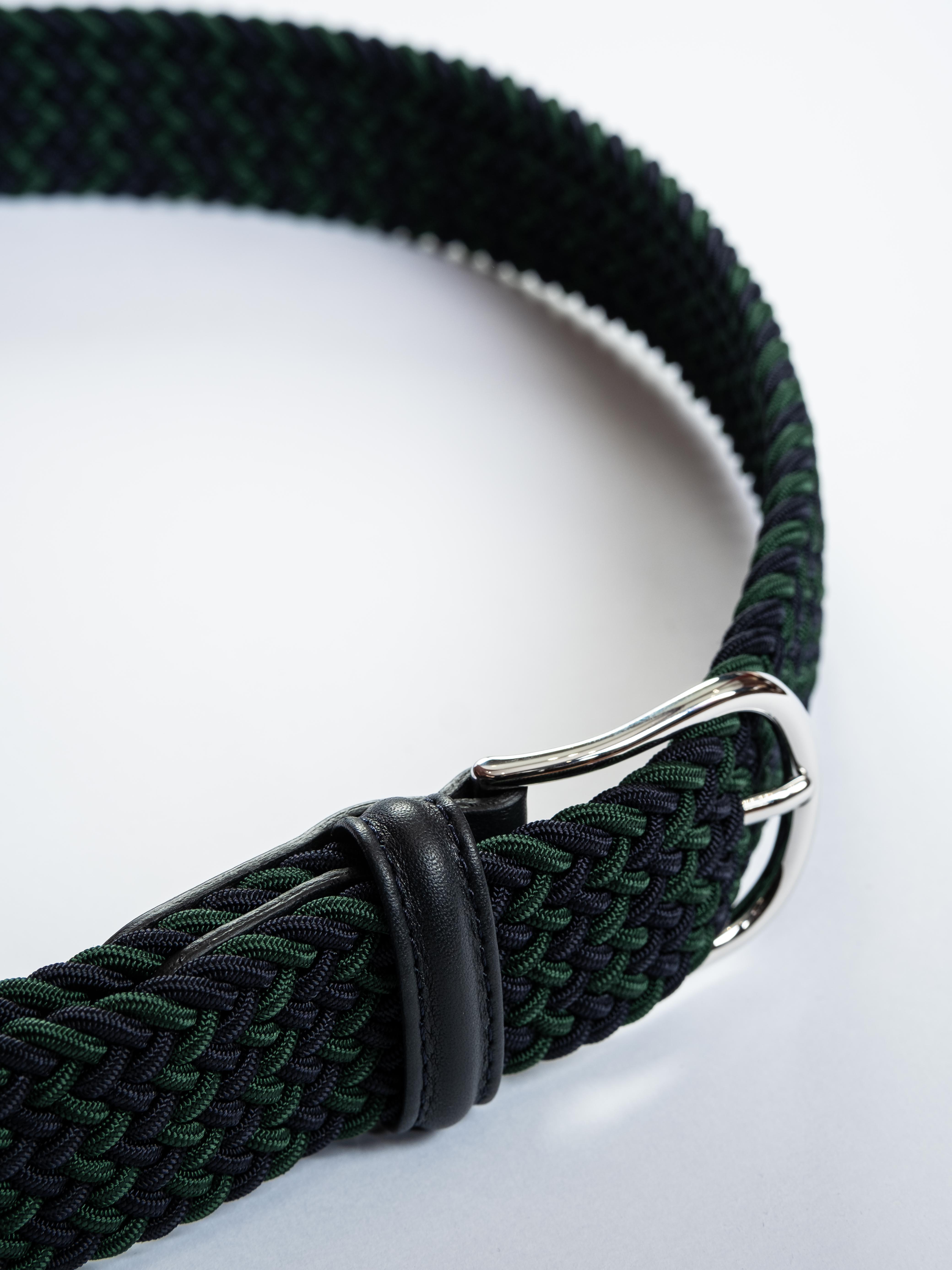 Cinturon de Piel & Elastico Navy - Verde / ANDERSON'S
