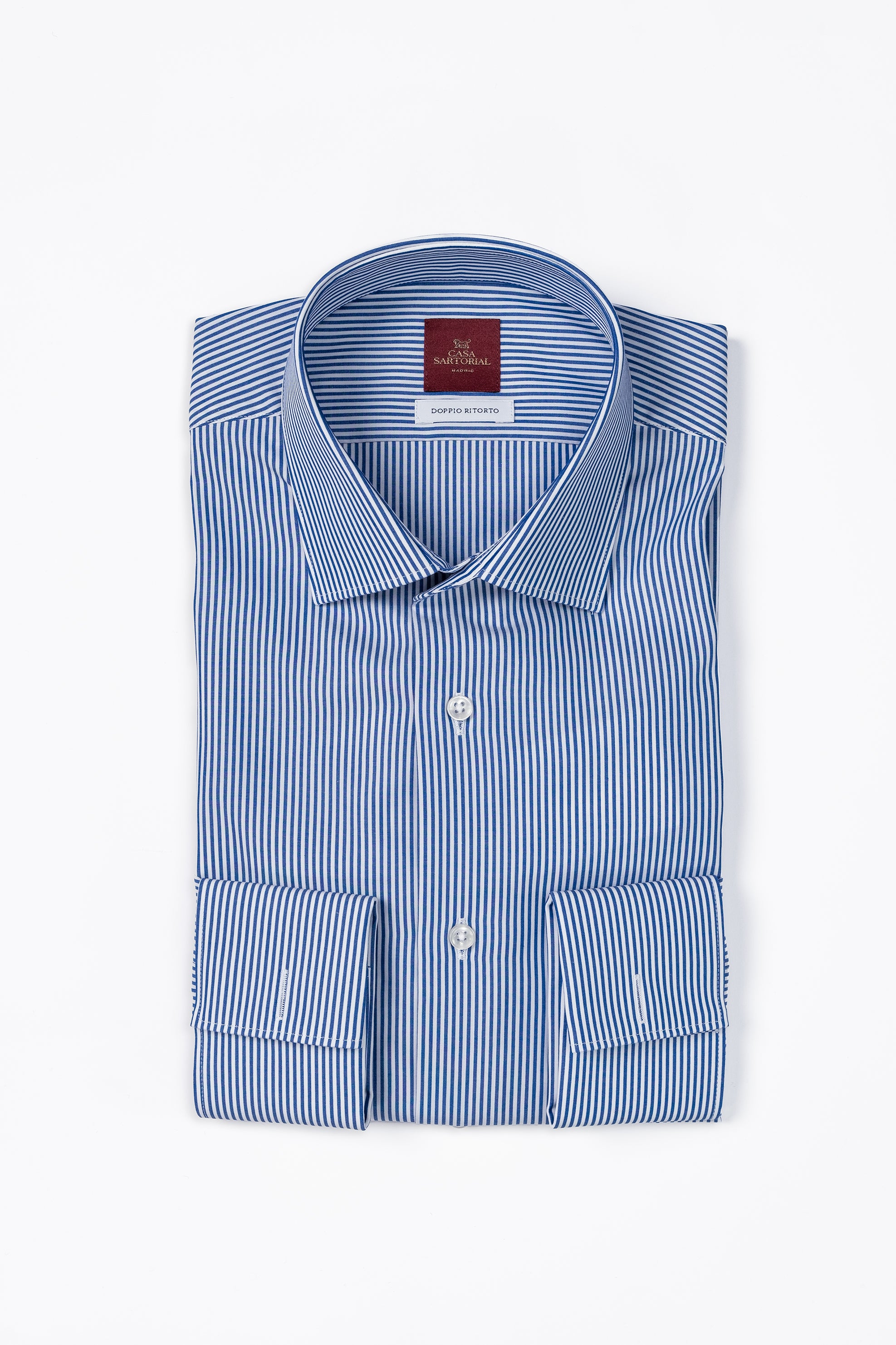 Camisa RTW Algodón Doppio Ritorto Líneas Azules / CASA SARTORIAL