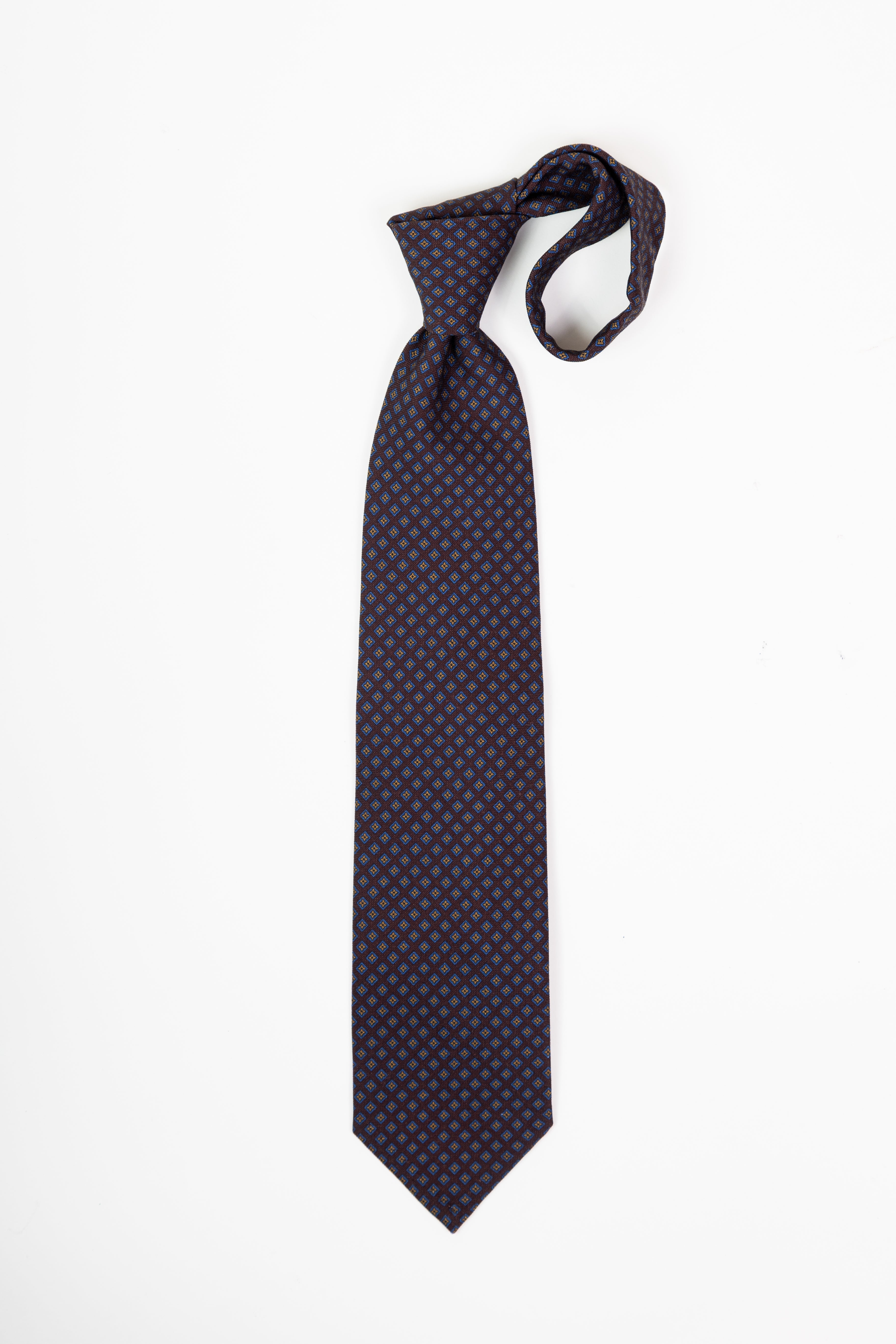 Corbata de seda printed paisley blue and burgundy / CASA SARTORIAL