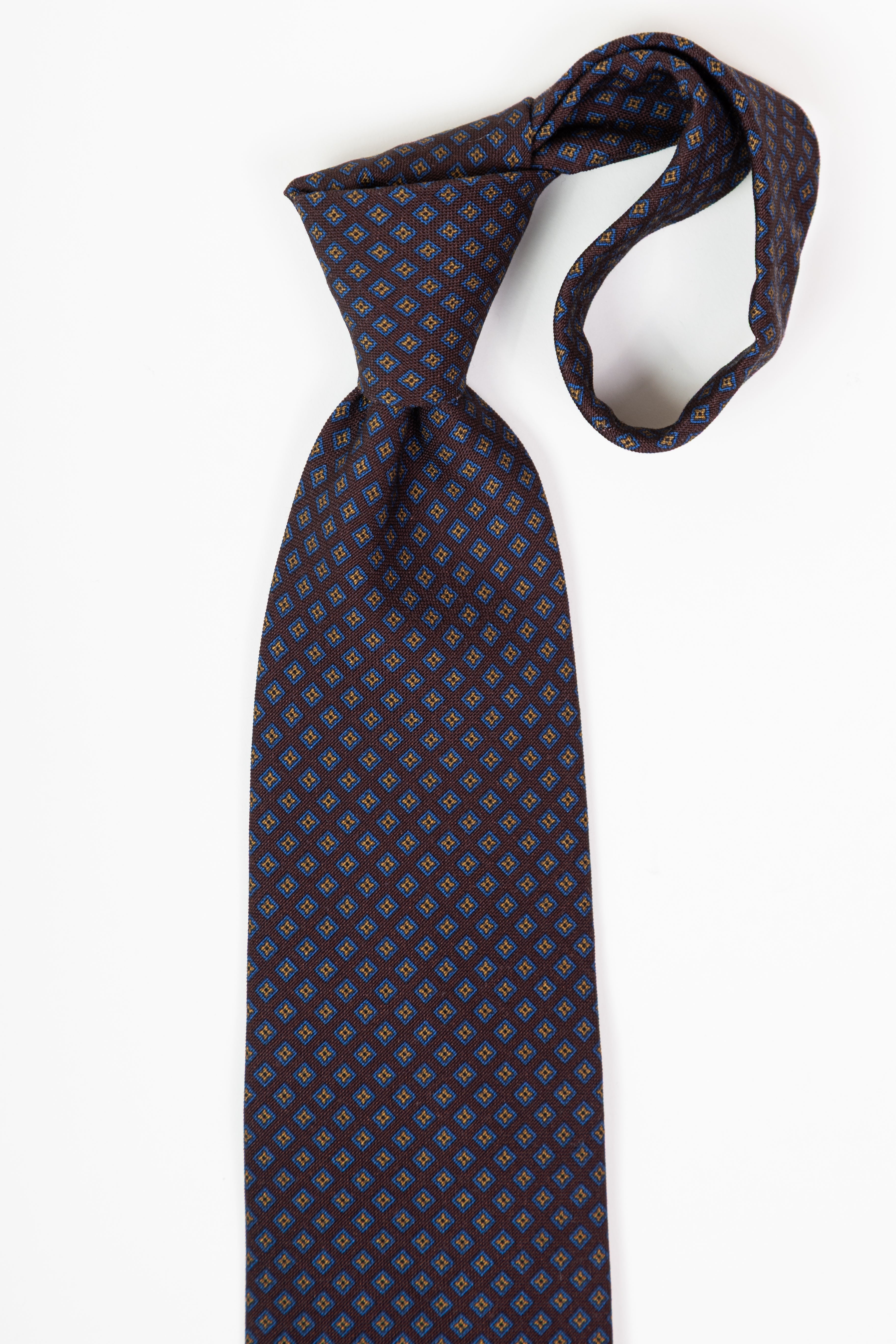 Corbata de seda printed paisley blue and burgundy / CASA SARTORIAL