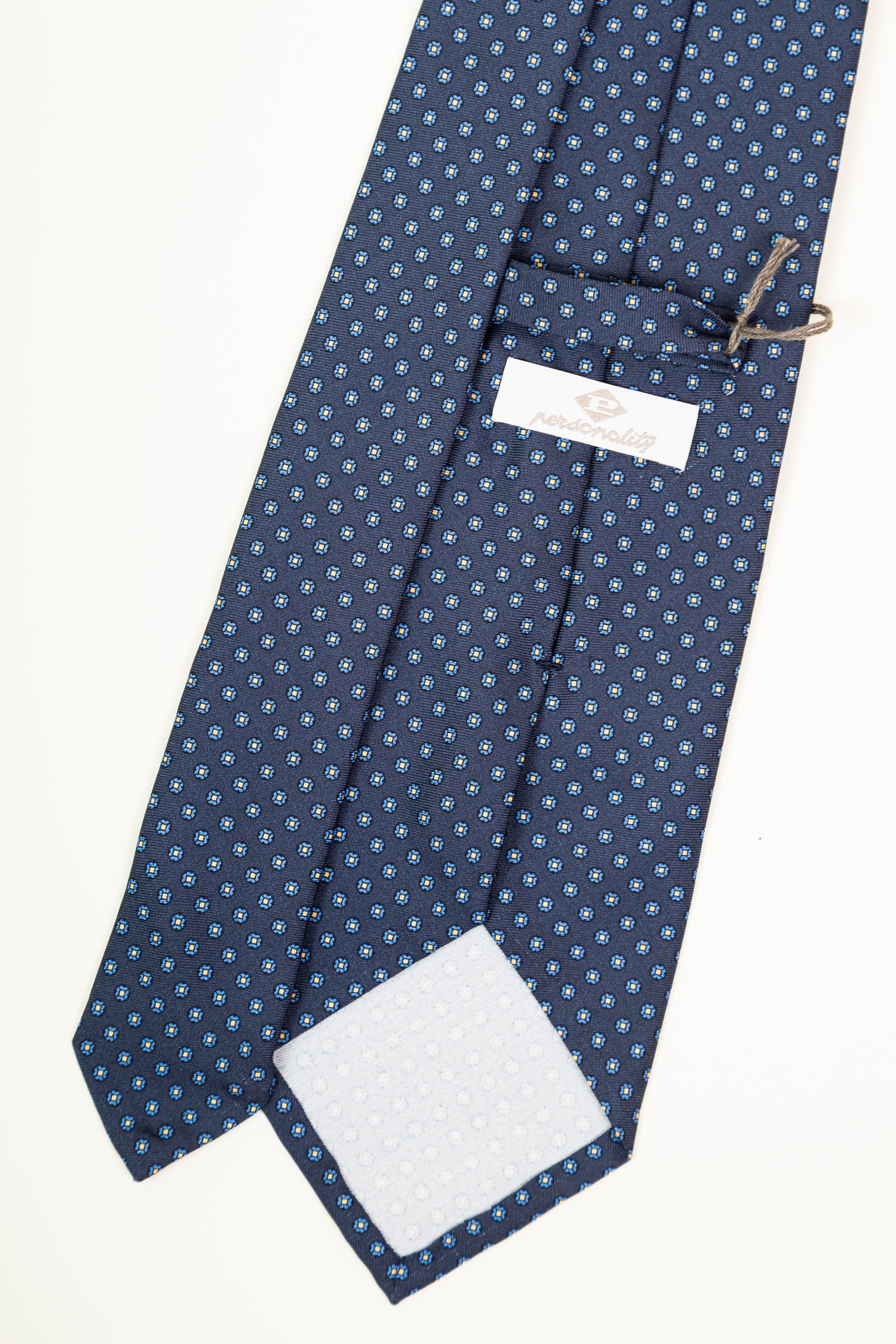 Corbata de seda printed floral navy and blue / CASA SARTORIAL