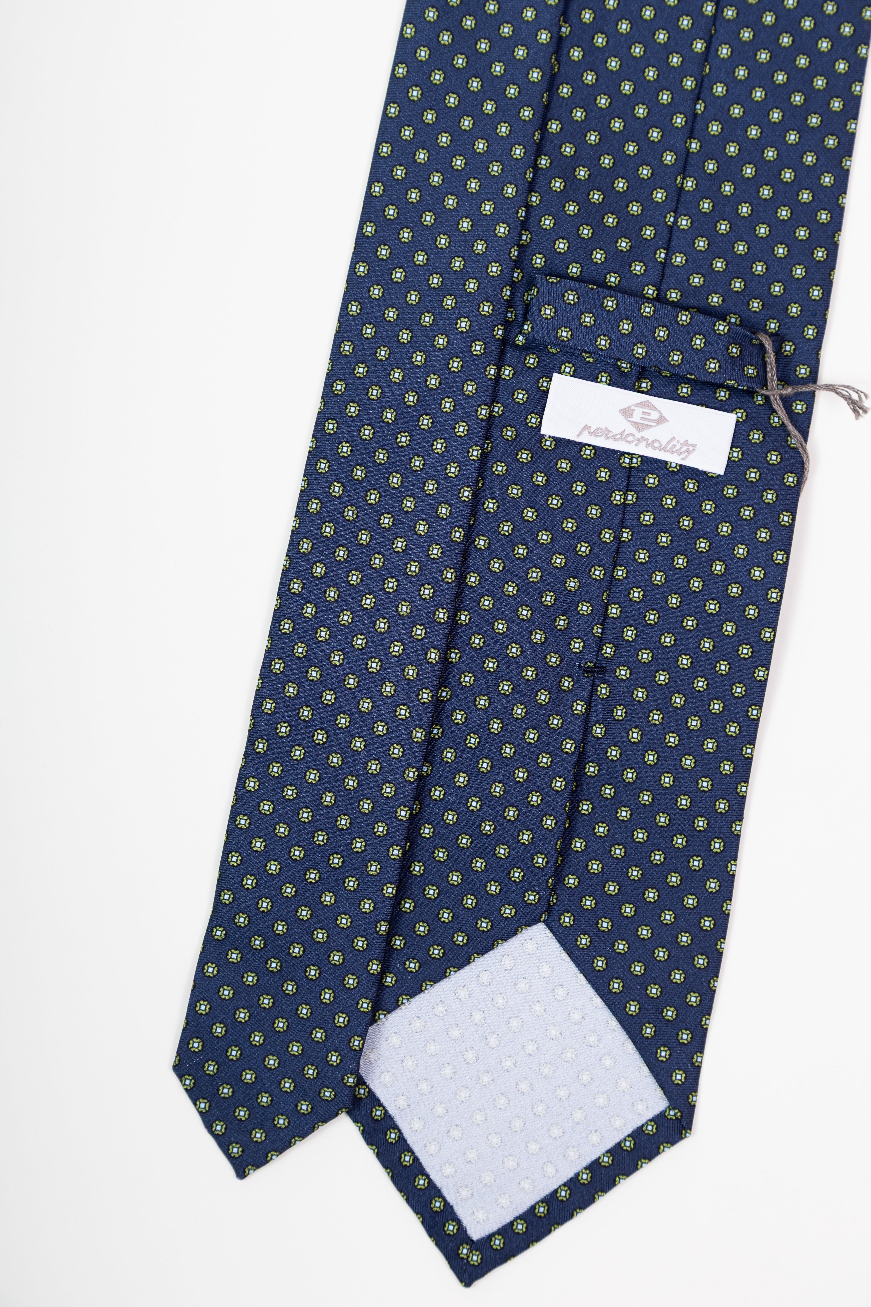 Corbata de seda printed floral navy and green / CASA SARTORIAL
