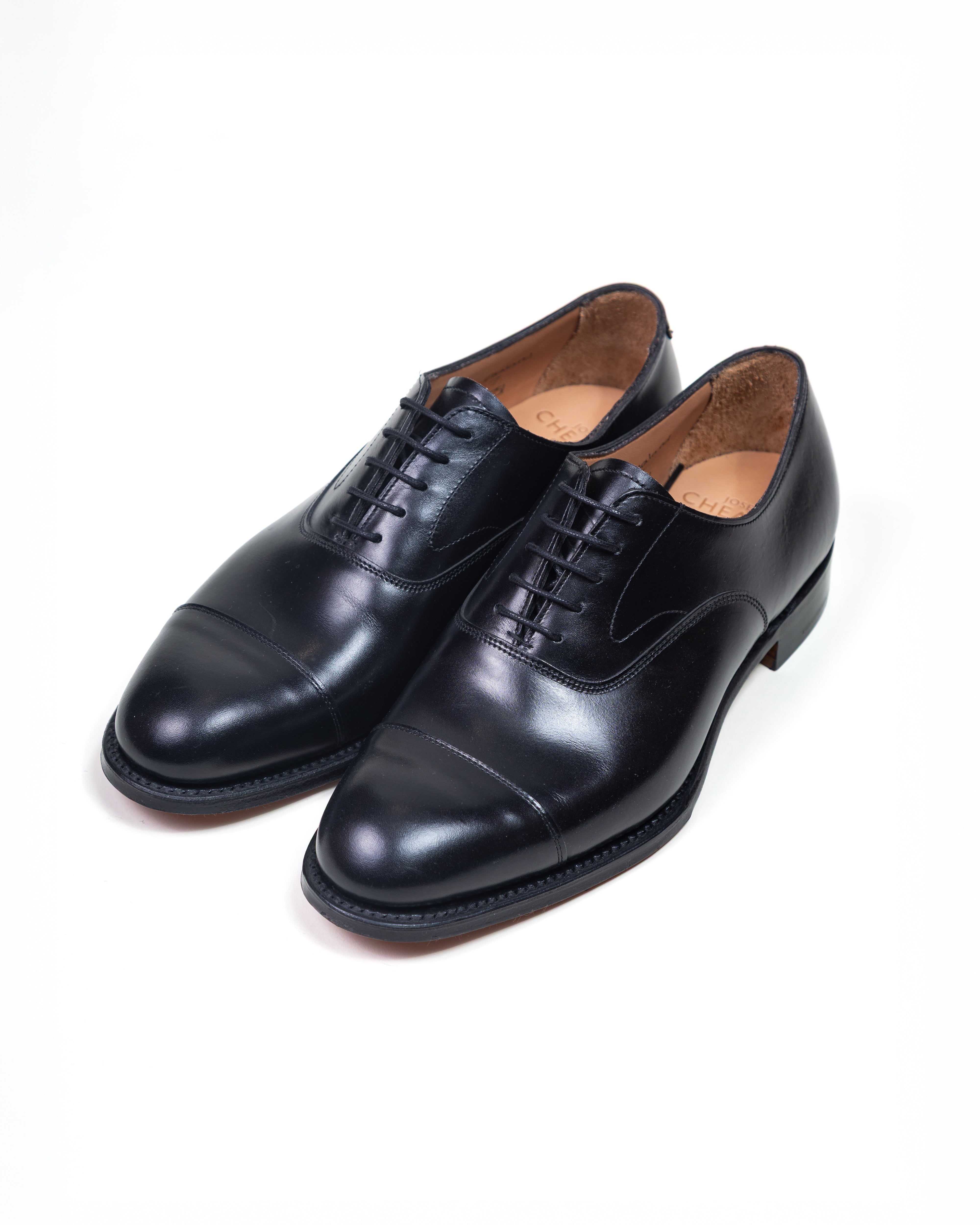 Shoes Alfred Capped Oxford in Black Calf Leather / JOSEPH CHEANEY