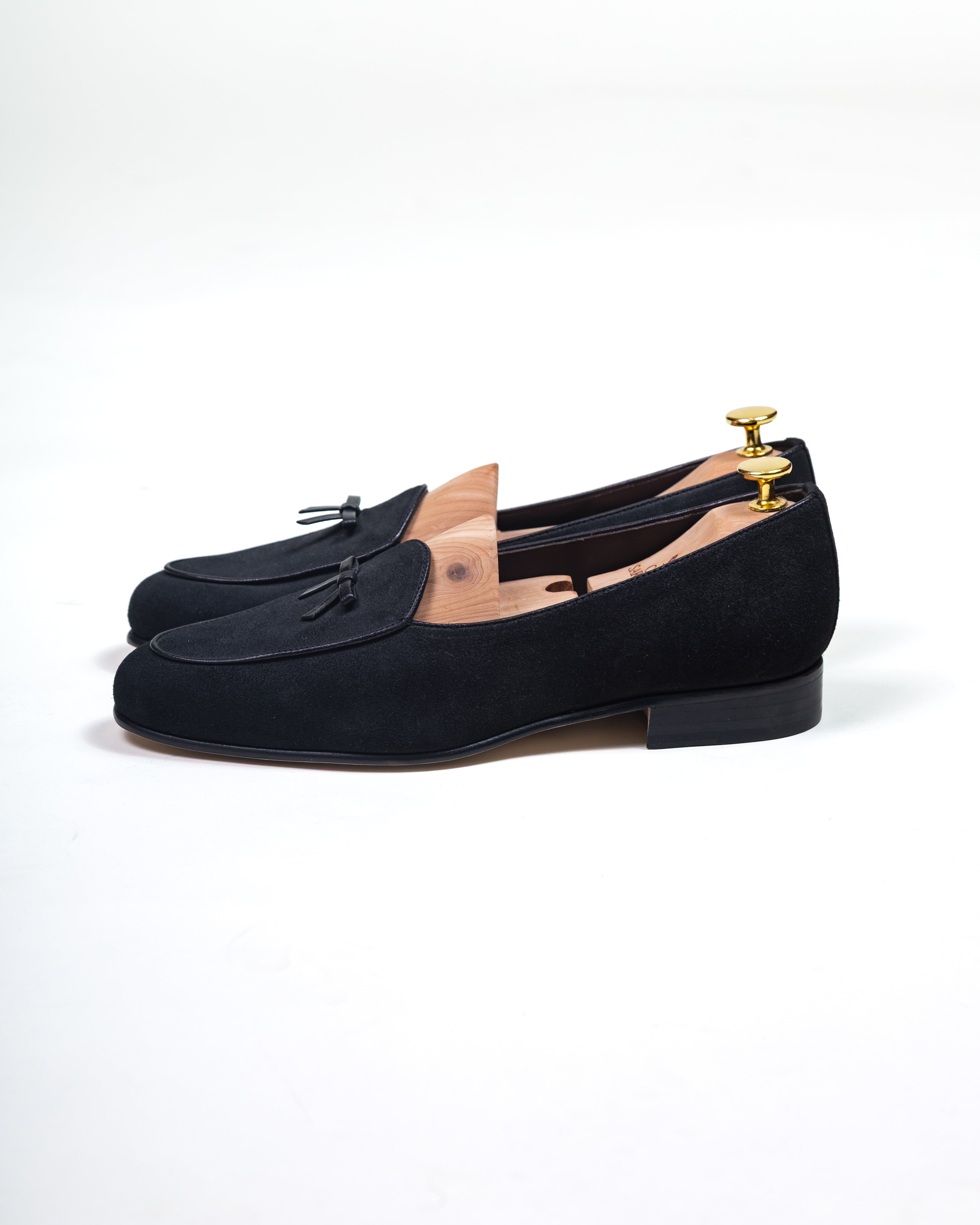 Belgian Loafer Black Suede / CASA SARTORIAL