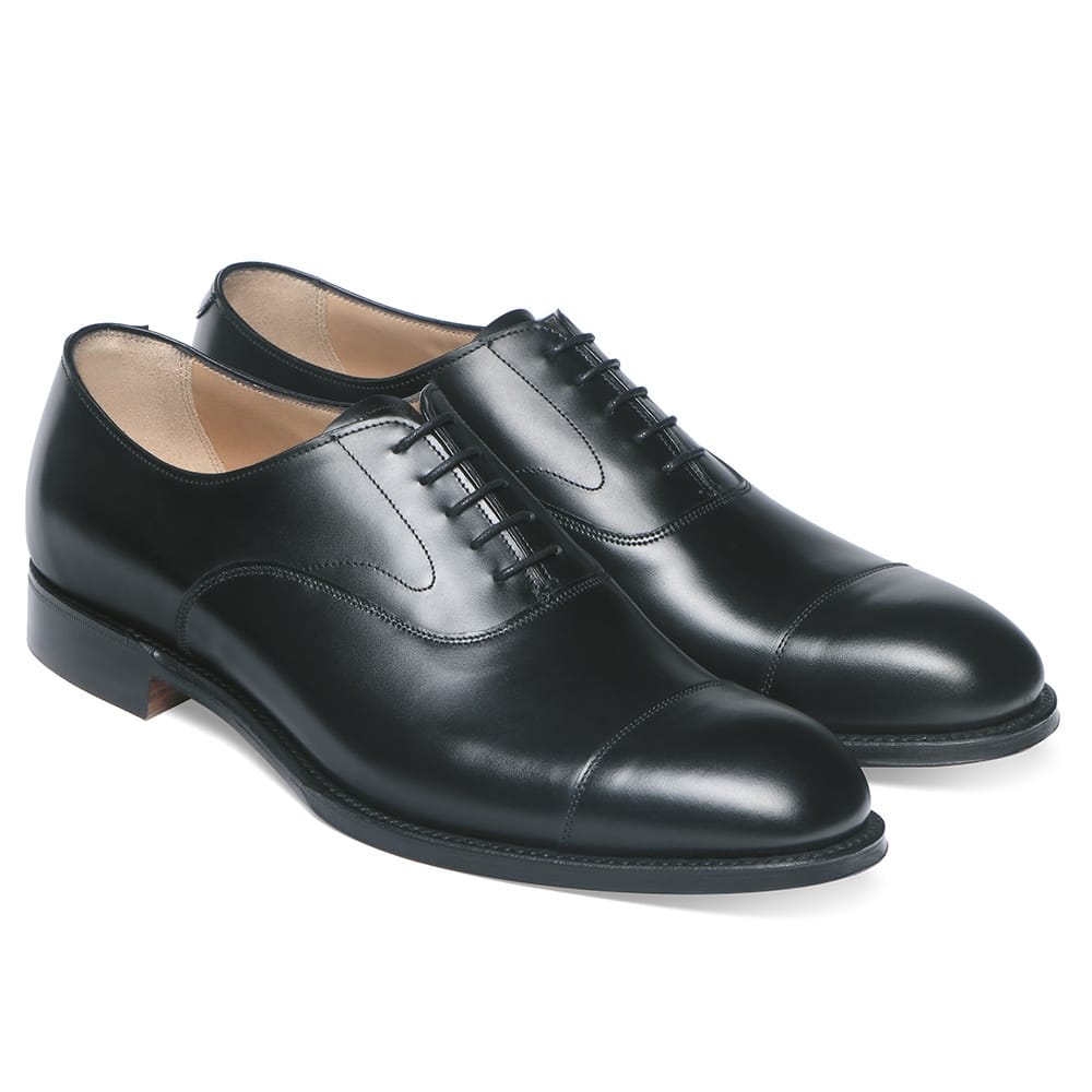 Alfred Capped Oxford in Black Calf Leather / JOSEPH CHEANEY