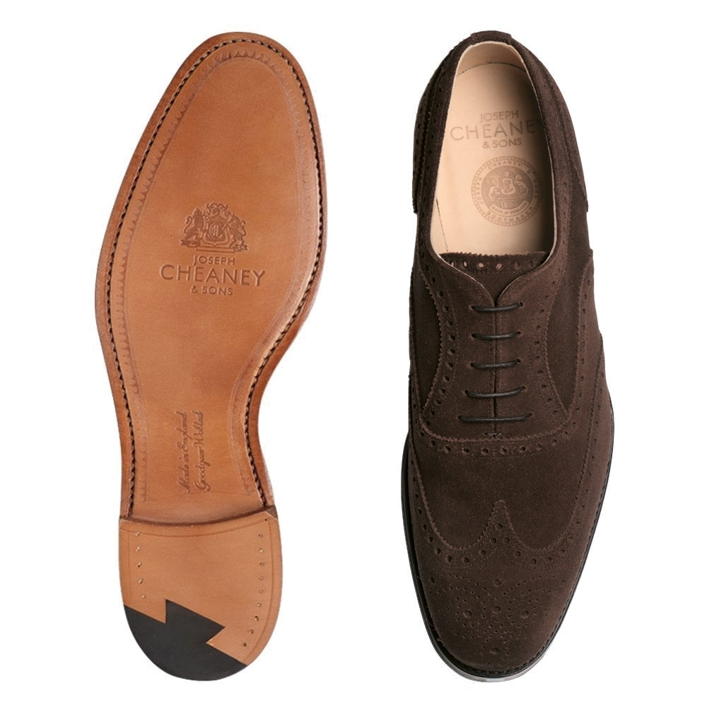 Arthur III Oxford Brogue in Plough Suede / JOSEPH CHEANEY