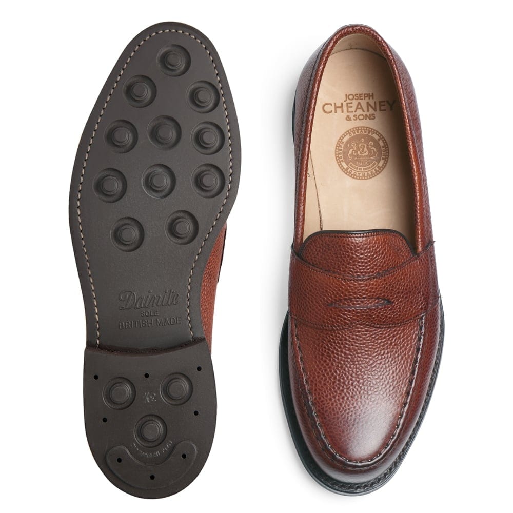 Howard R Loafer in Mahogany Grain Leather / JOSEPH CHEANEY