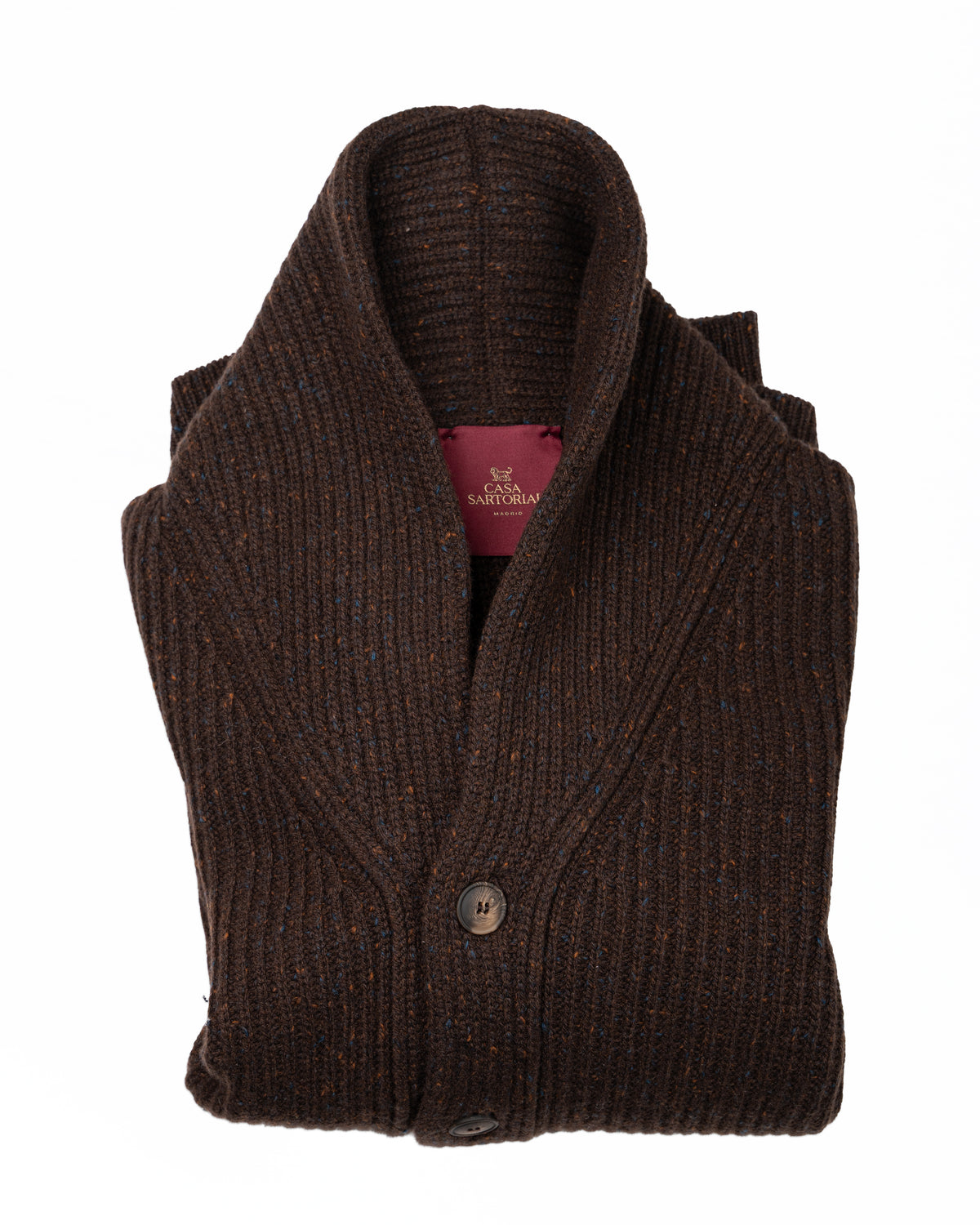 SHAWL COLLAR CARDIGAN CASA SARTORIAL - BROWM