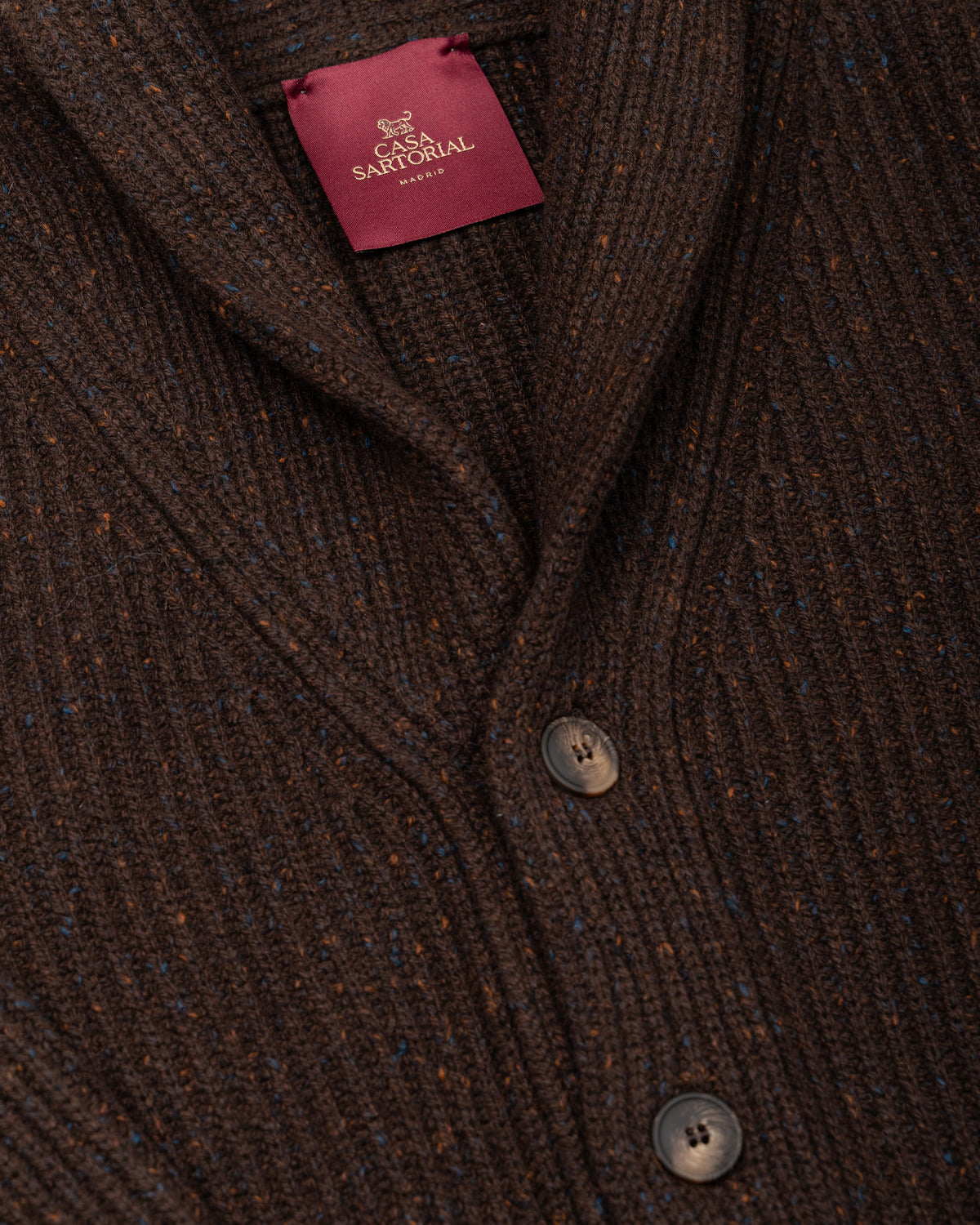 SHAWL COLLAR CARDIGAN CASA SARTORIAL - BROWM