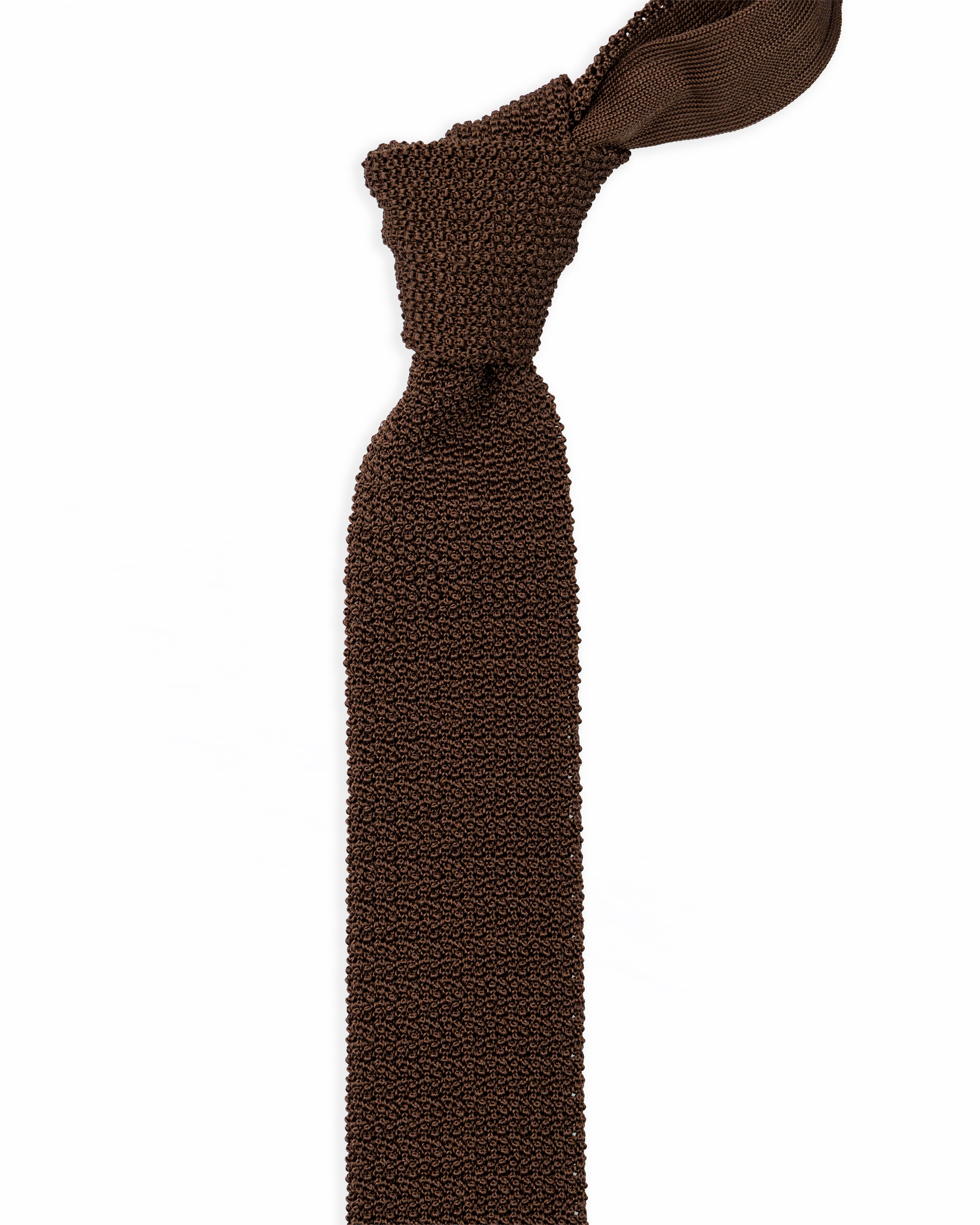 Corbata de punto marrón | ASCOT