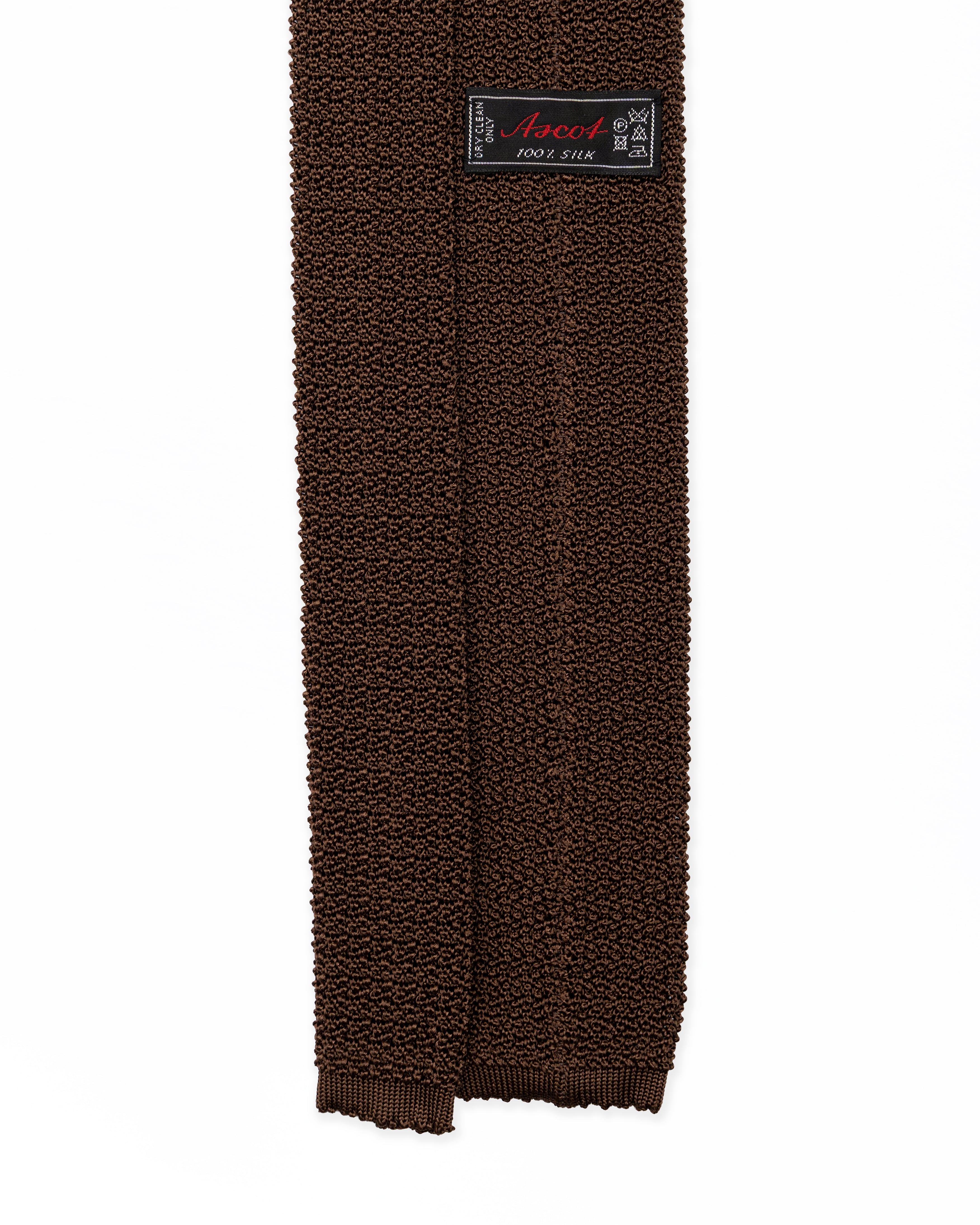 Corbata de punto marrón | ASCOT