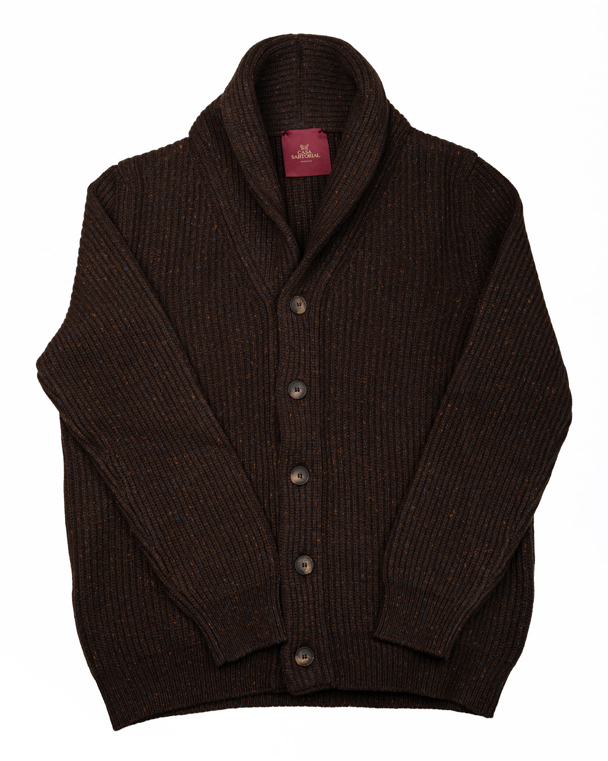 SHAWL COLLAR CARDIGAN CASA SARTORIAL - BROWM