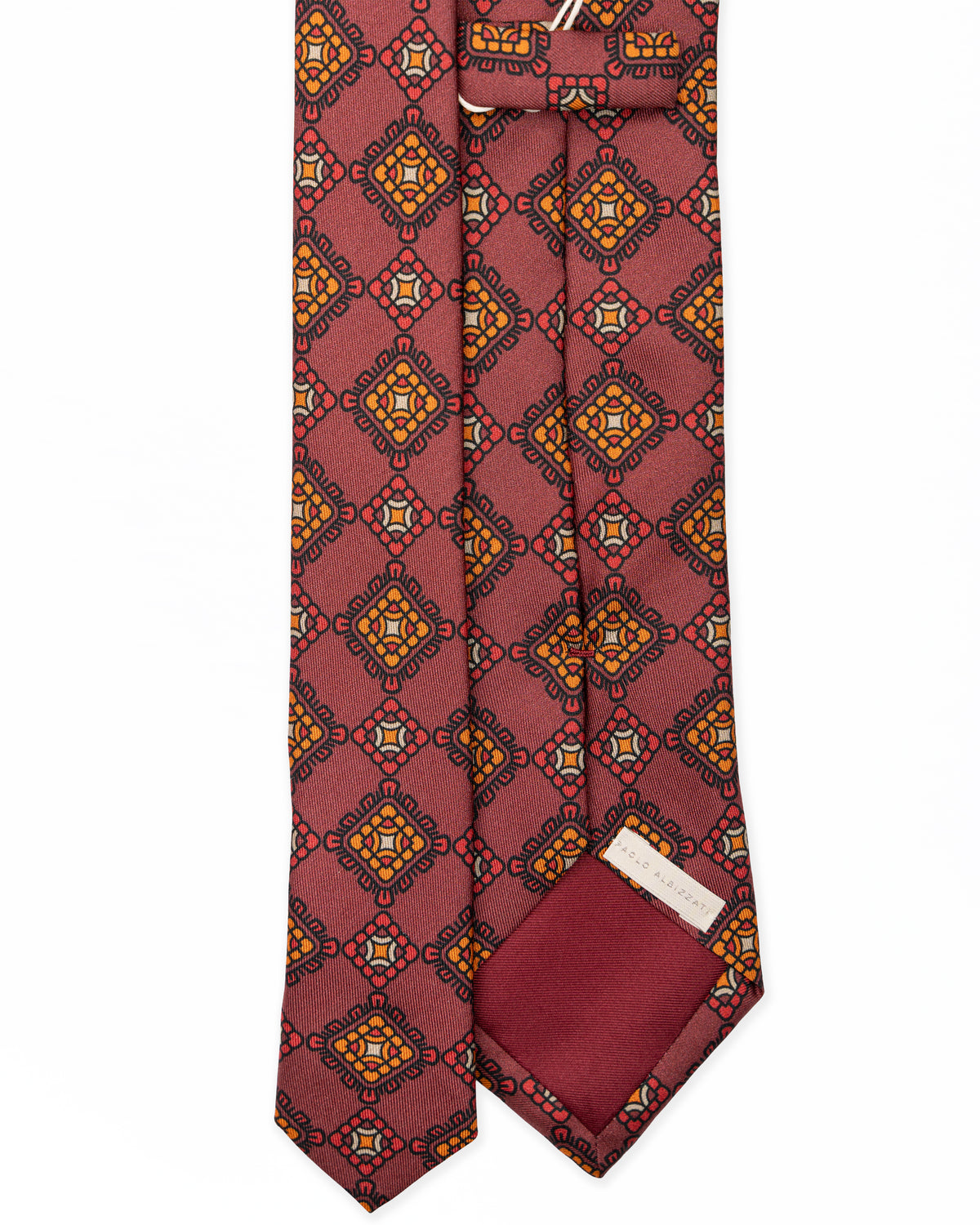 Corbata de seda roja y amarilla | PAOLO ALBIZZATI