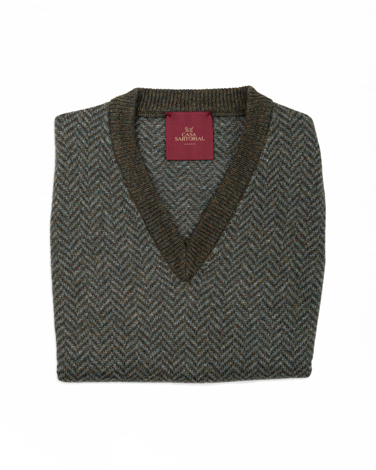 Knitted Sleeveless Vest Casa Sartorial - Green
