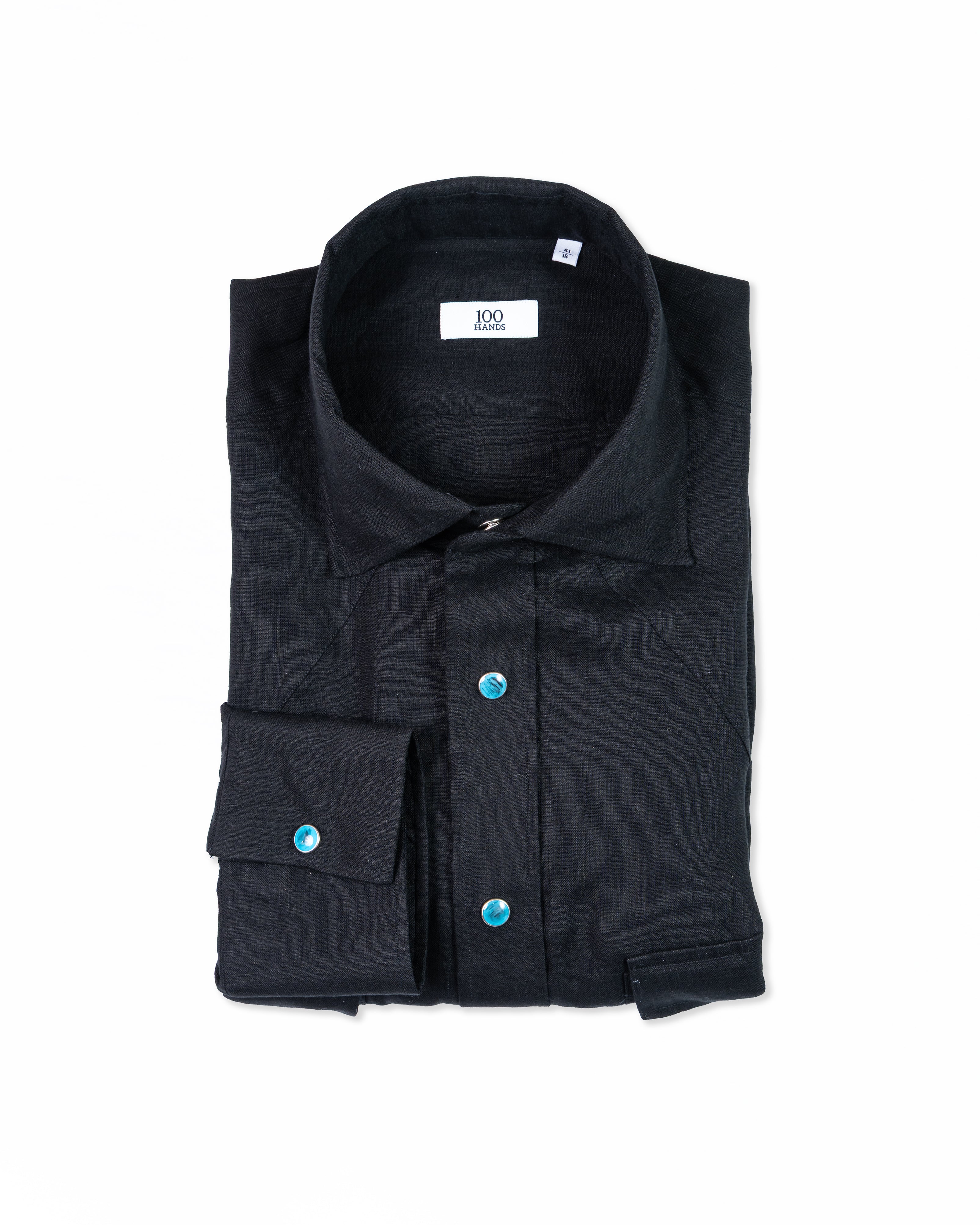 Camisa Negra de Lino / 100 Hands