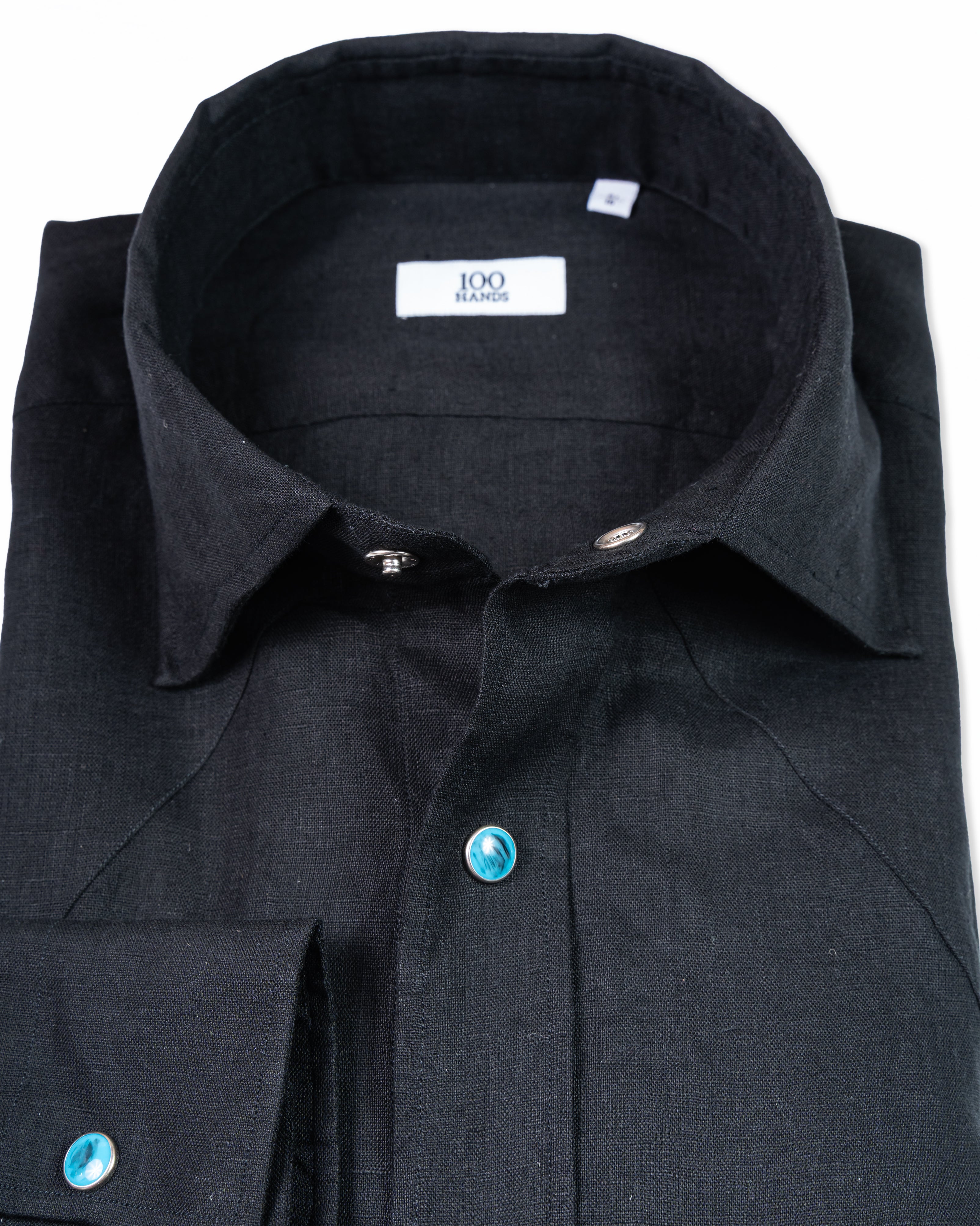 Camisa Negra de Lino / 100 Hands