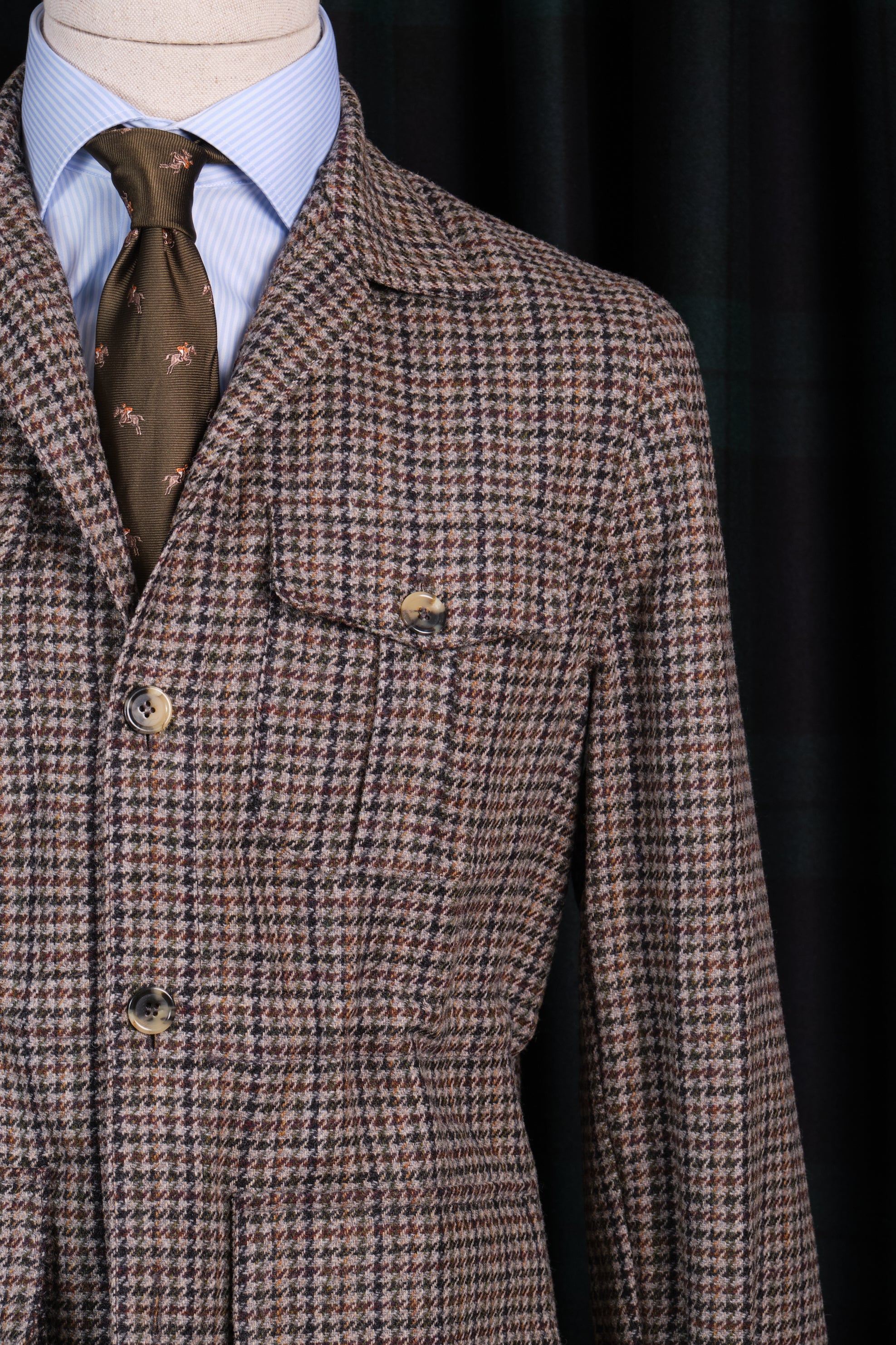 Sahariana Lana Tweed Houndstooth Grey / CASA SARTORIAL
