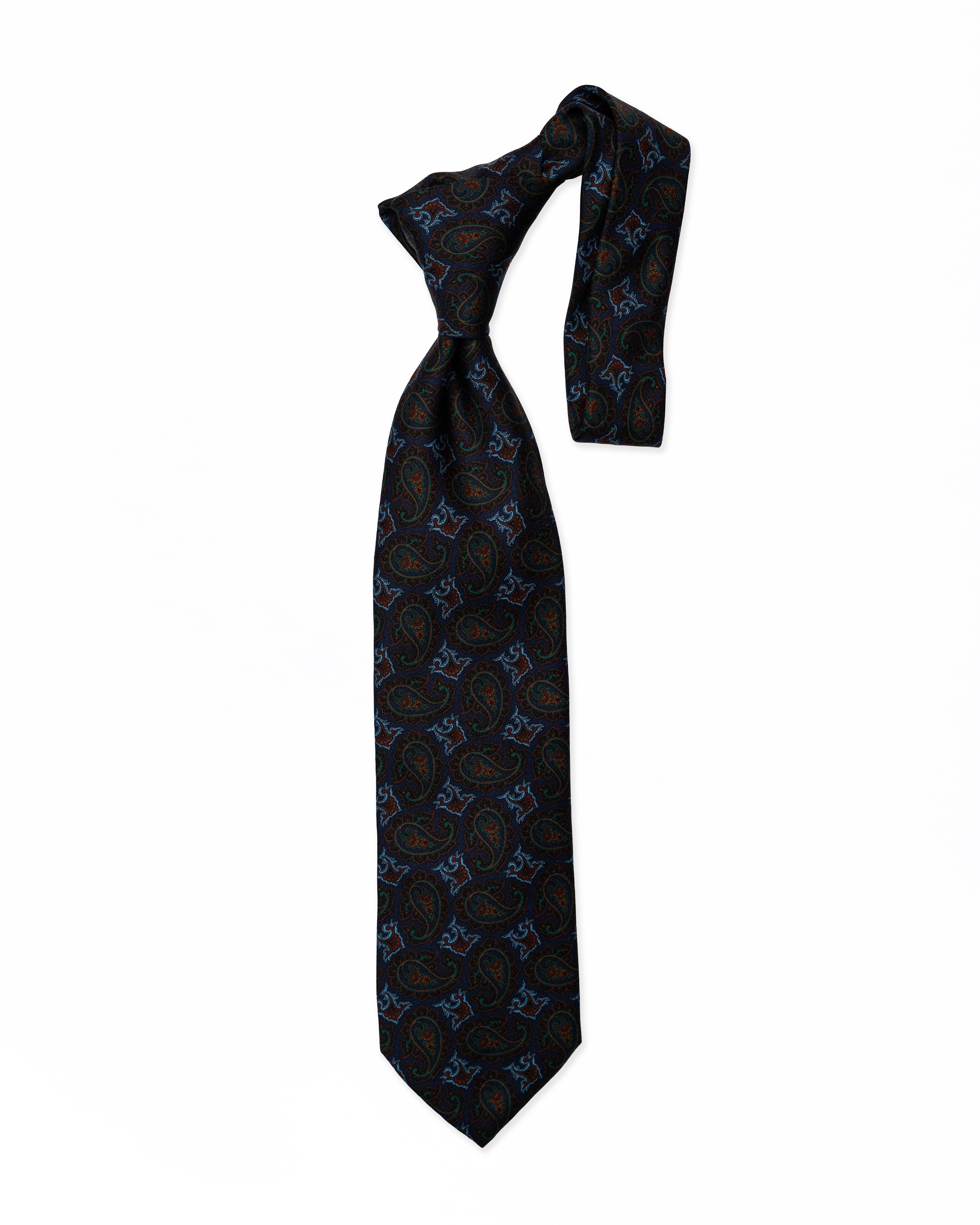 Corbata de Seda Azul Marino Paisley | Biagio Santo X S.18