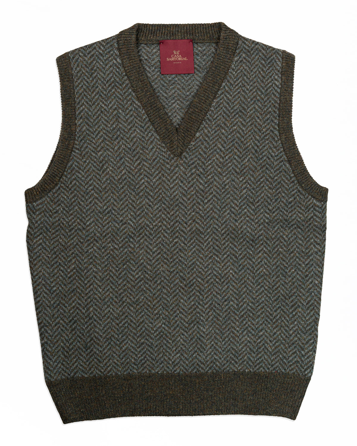 Knitted Sleeveless Vest Casa Sartorial - Green