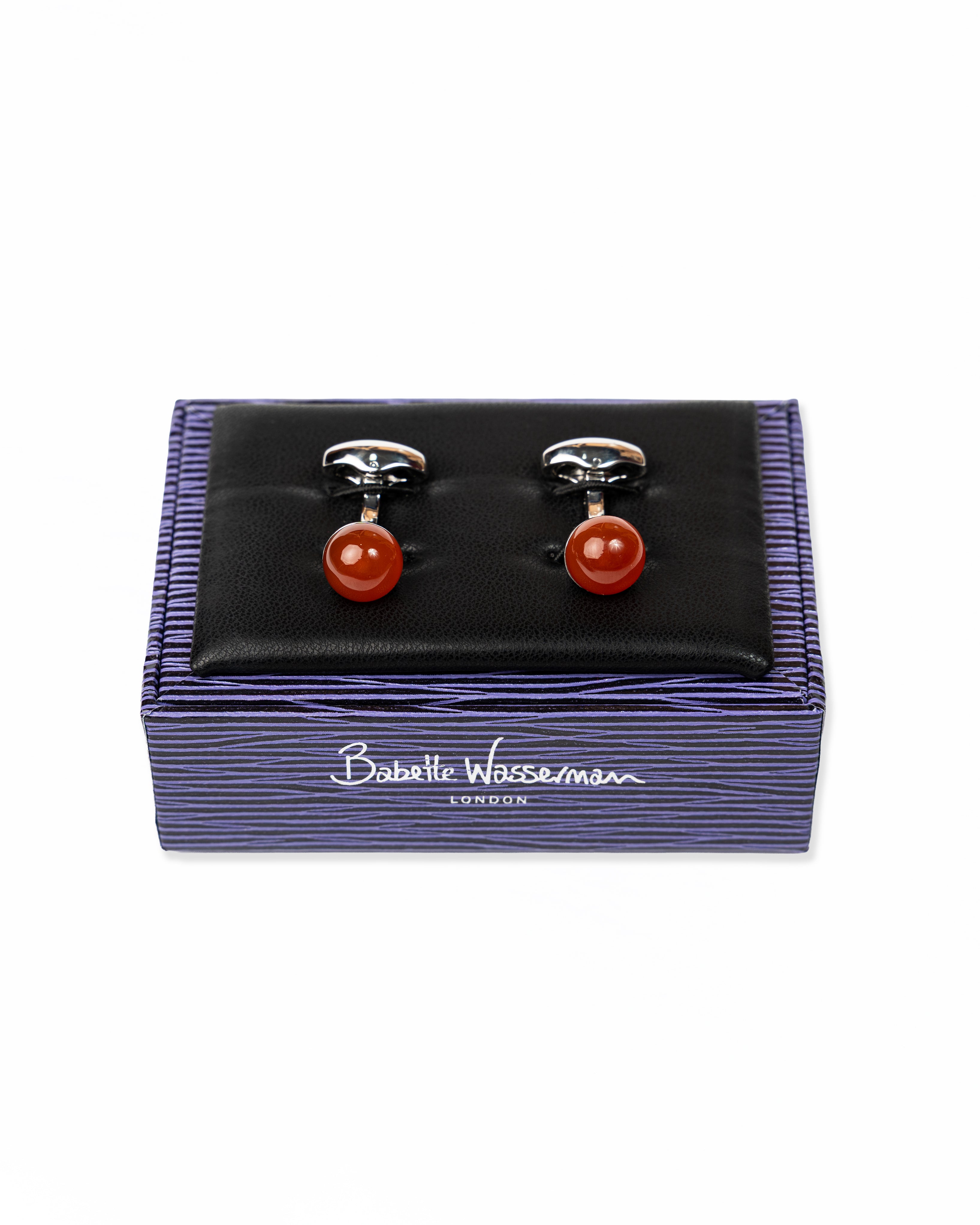 Chakra Power Orb Cufflinks Carnelian | Babette Wasserman