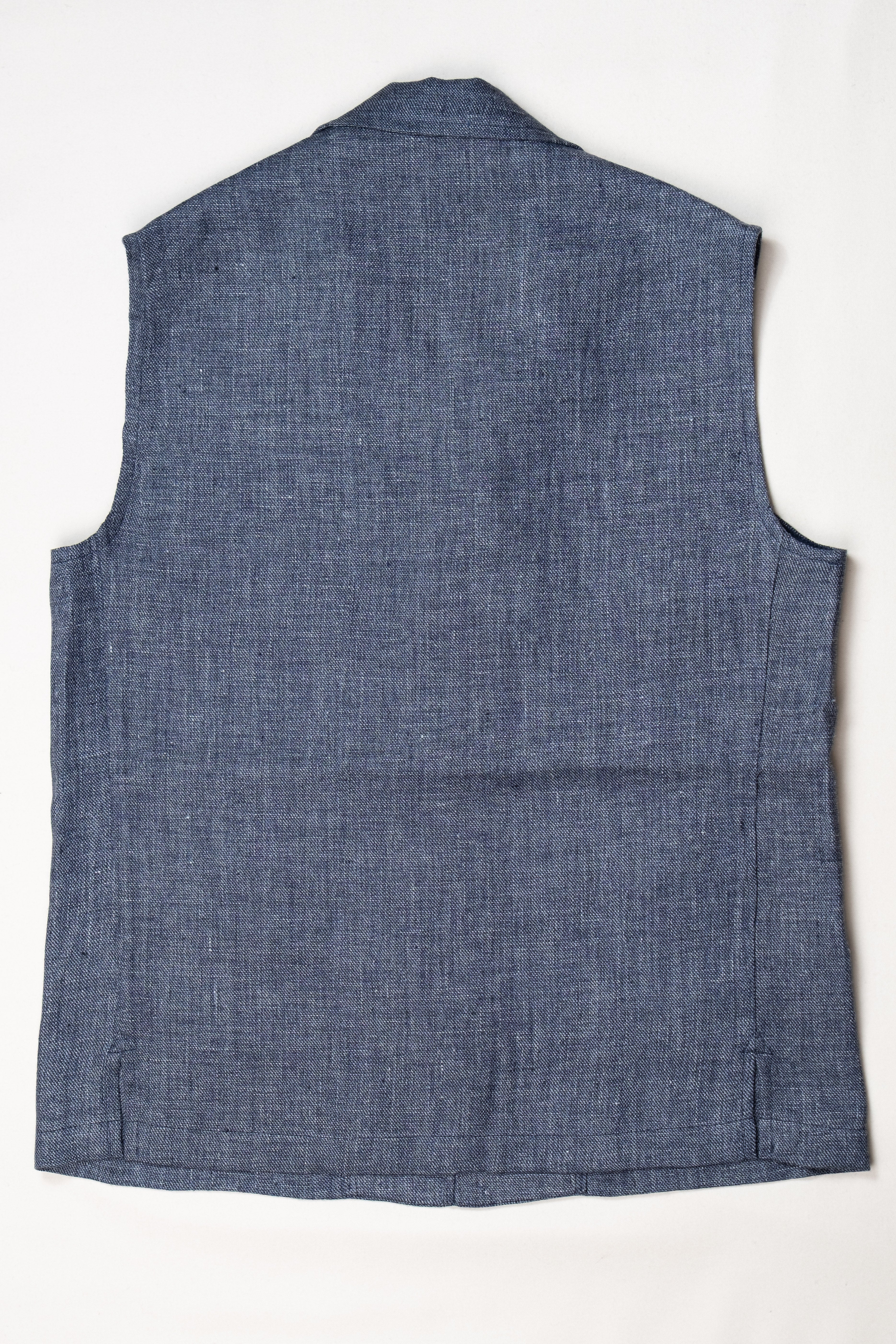 Chaleco Teba de Lino Azul Magee / CASA SARTORIAL