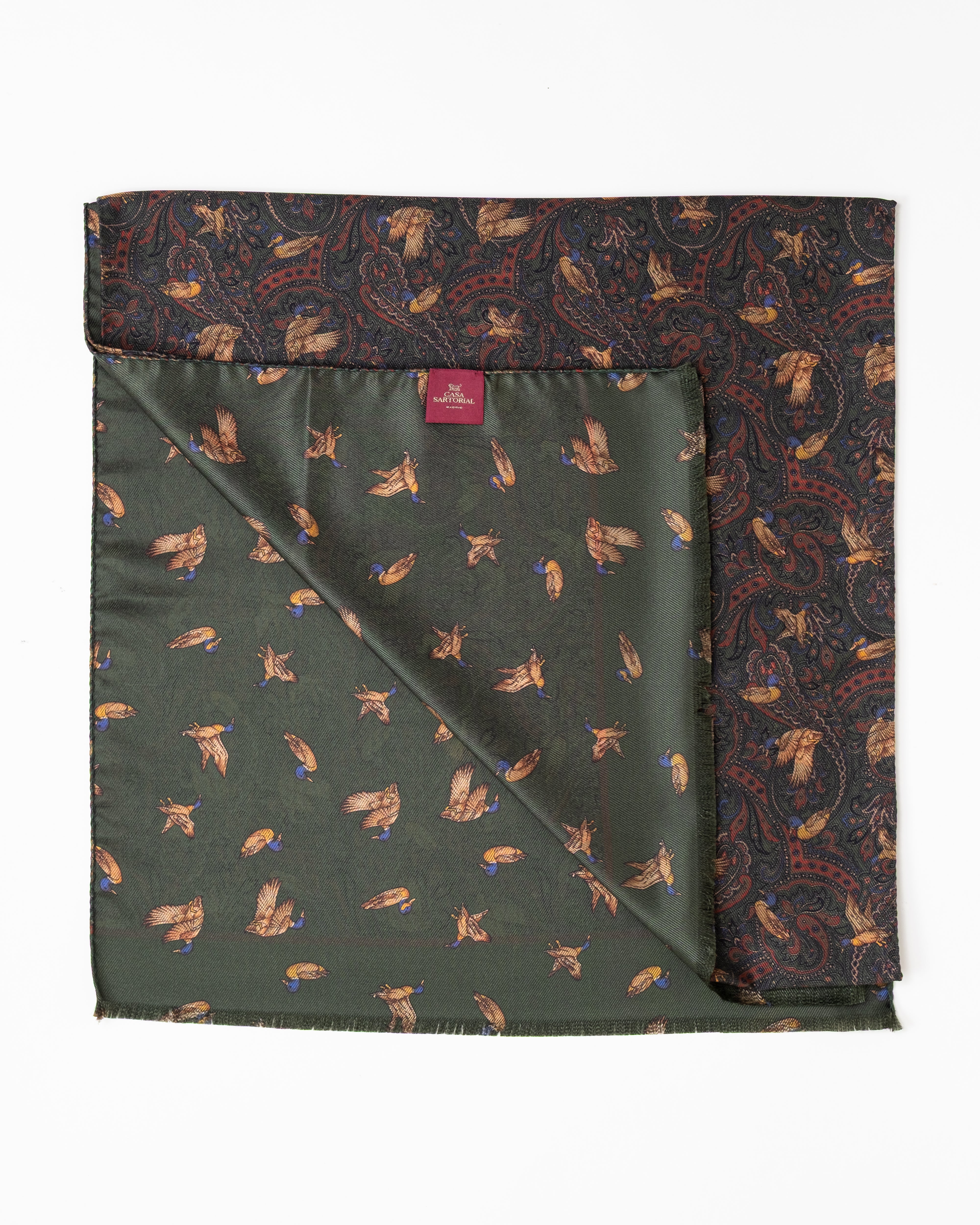 Fular de Seda Verde Oscuro - Casa Sartorial