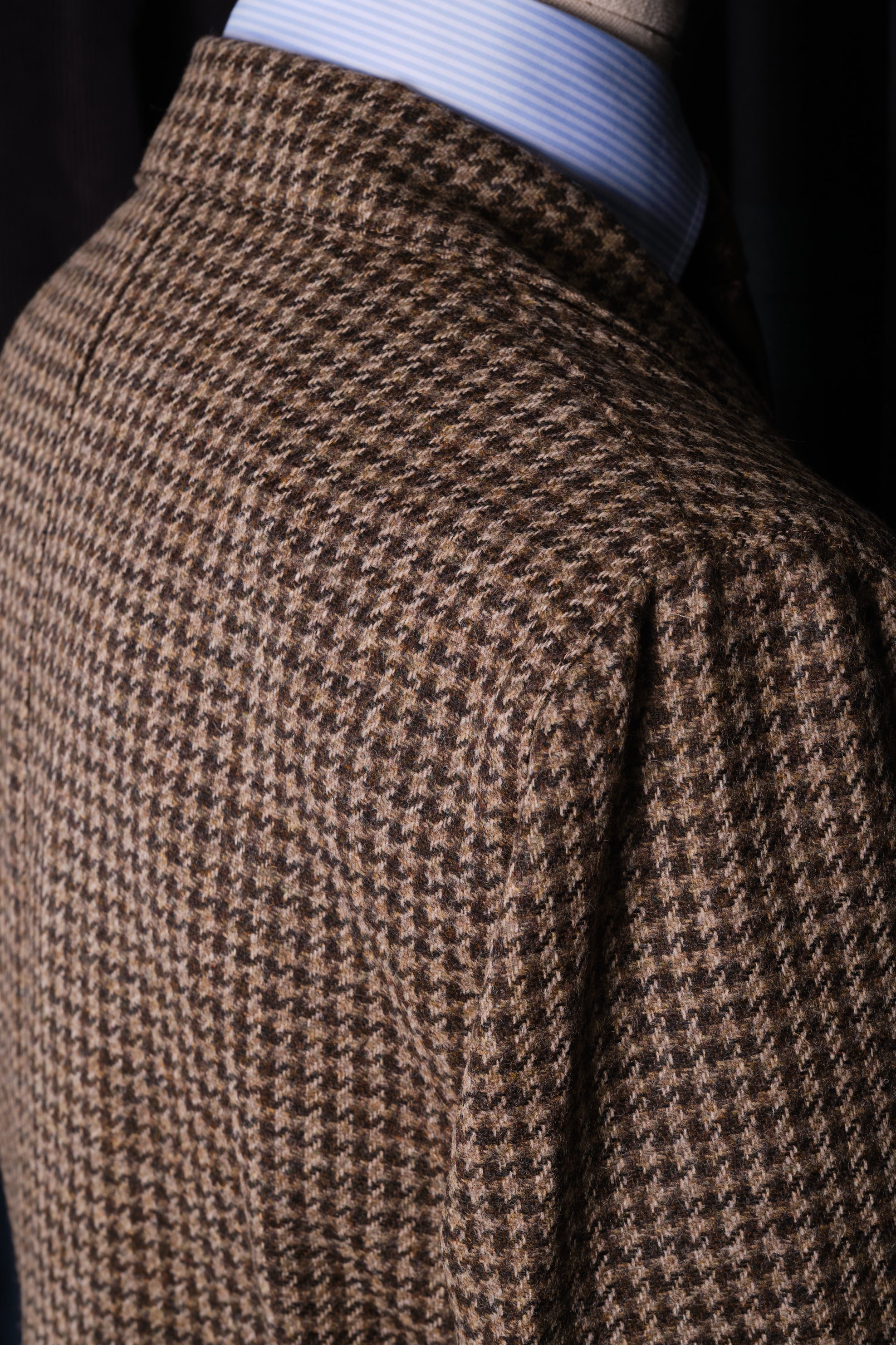 Sahariana Lana Tweed Houndstooth Marron / CASA SARTORIAL