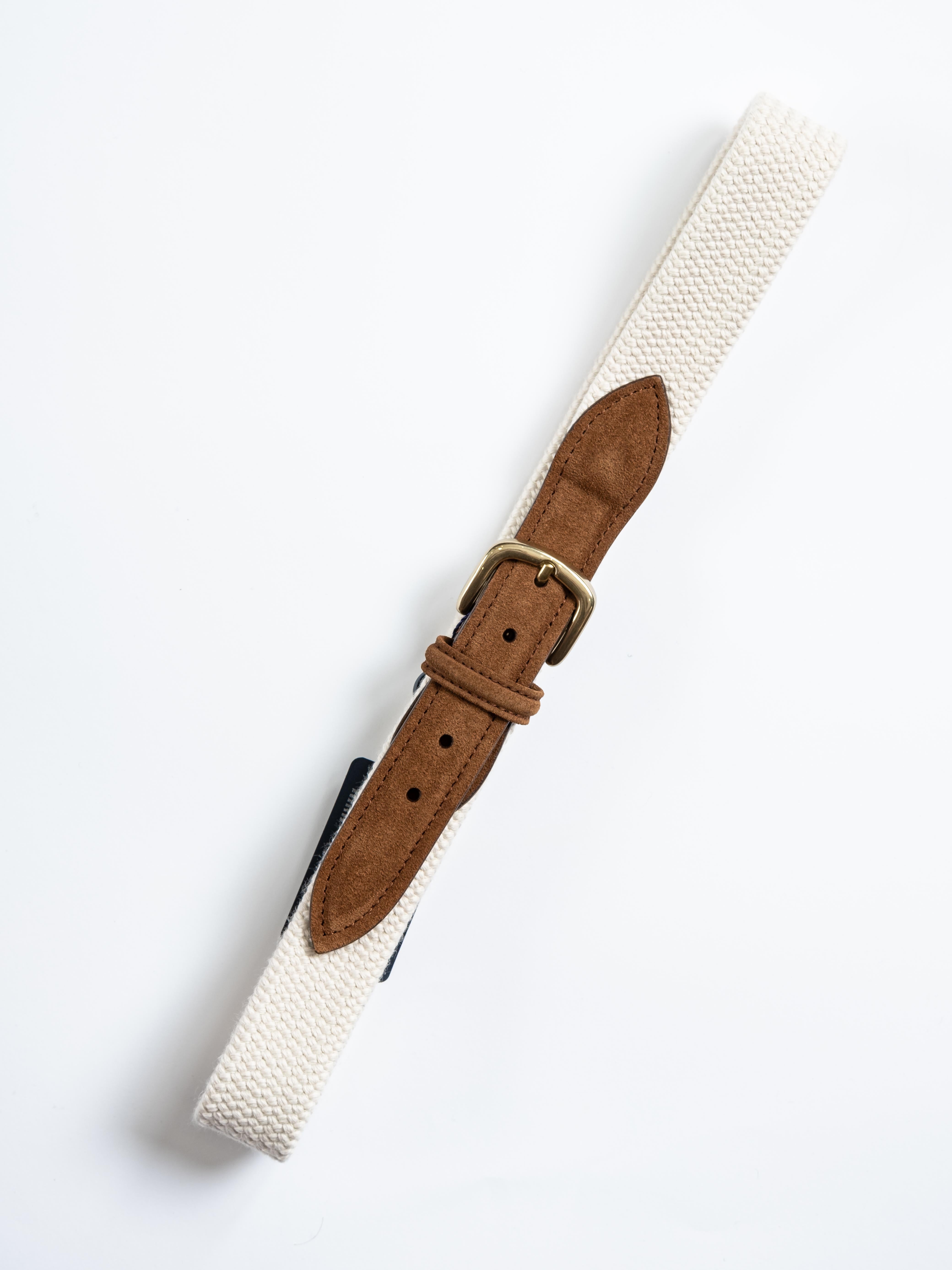 Cinturon de Piel & Elastico Lana Offwhite / ANDERSON'S