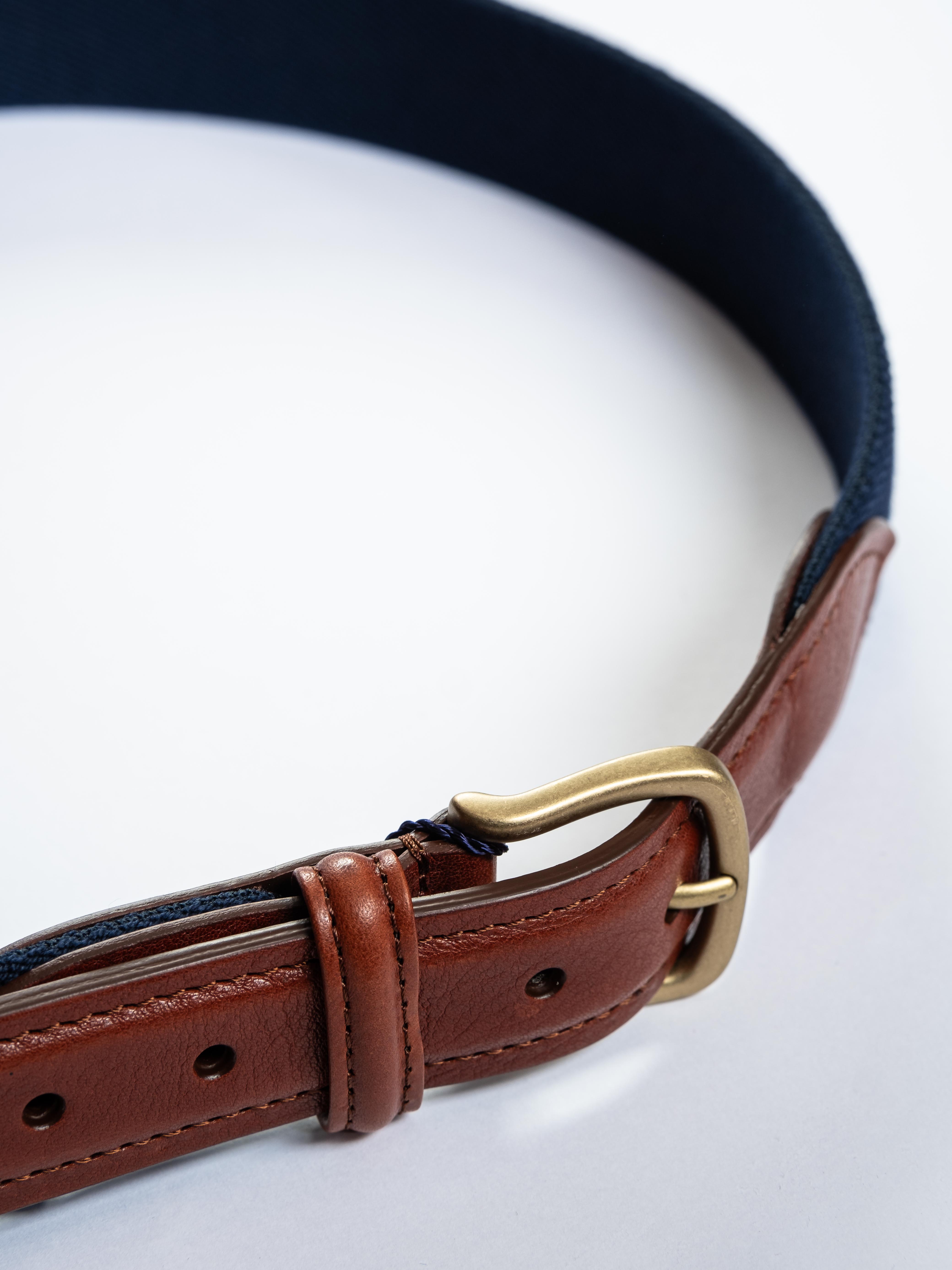Cinturon de Piel & Elastico Navy / ANDERSON'S