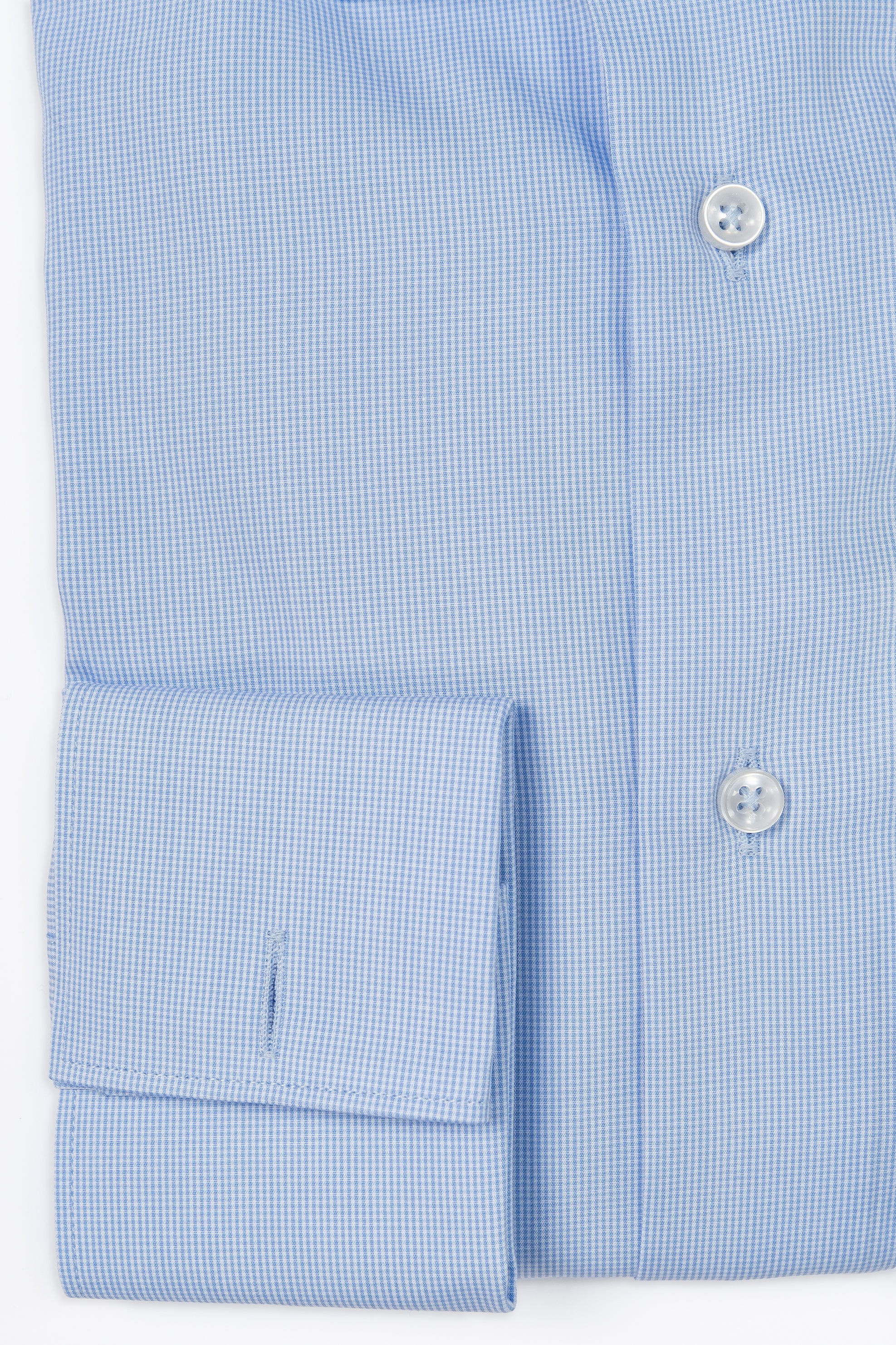 Camisa RTW Algodón Doppio Ritorto Mini Gingham Celeste / CASA SARTORIAL