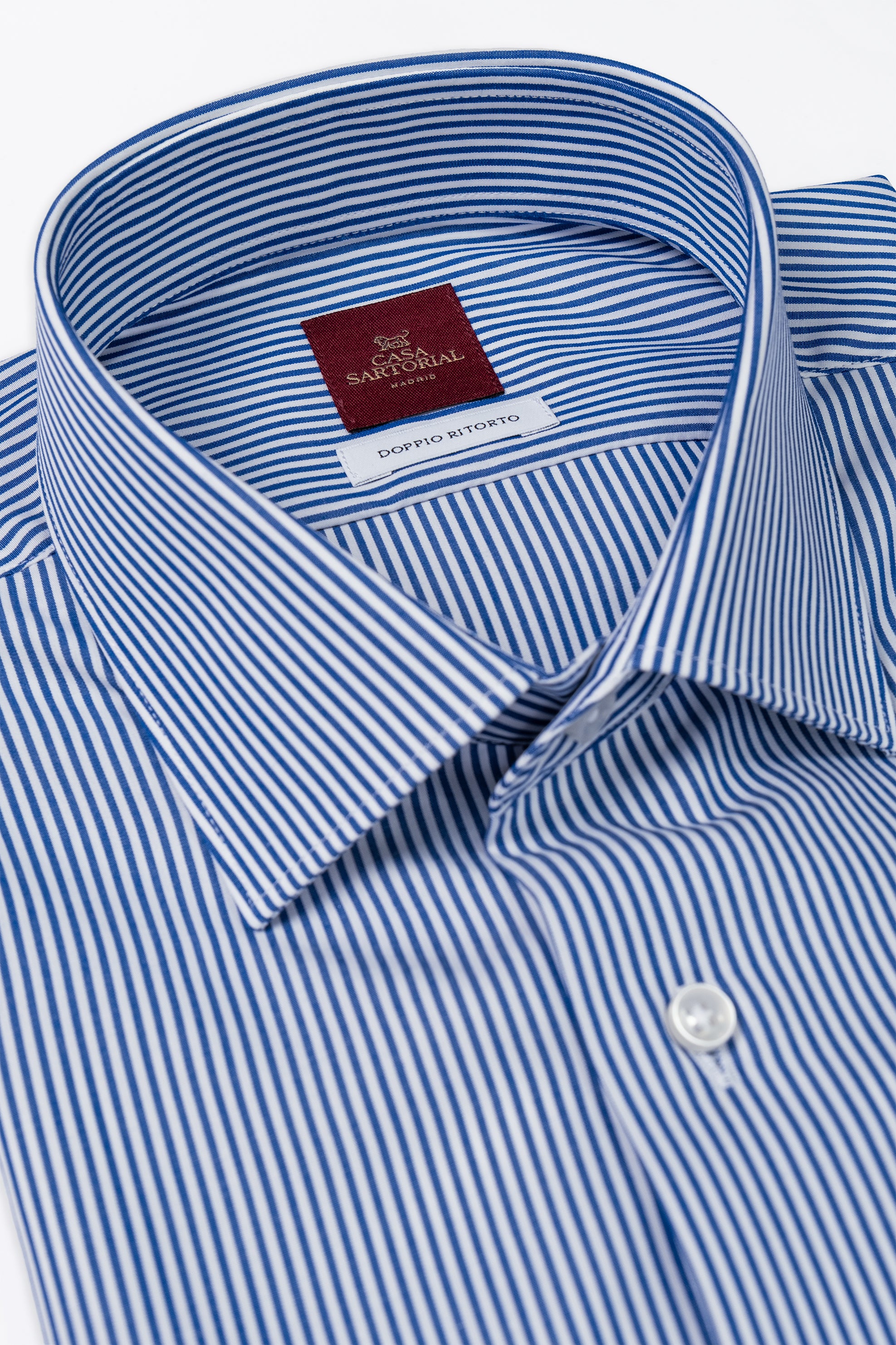 Camisa RTW Algodón Doppio Ritorto Líneas Azules / CASA SARTORIAL