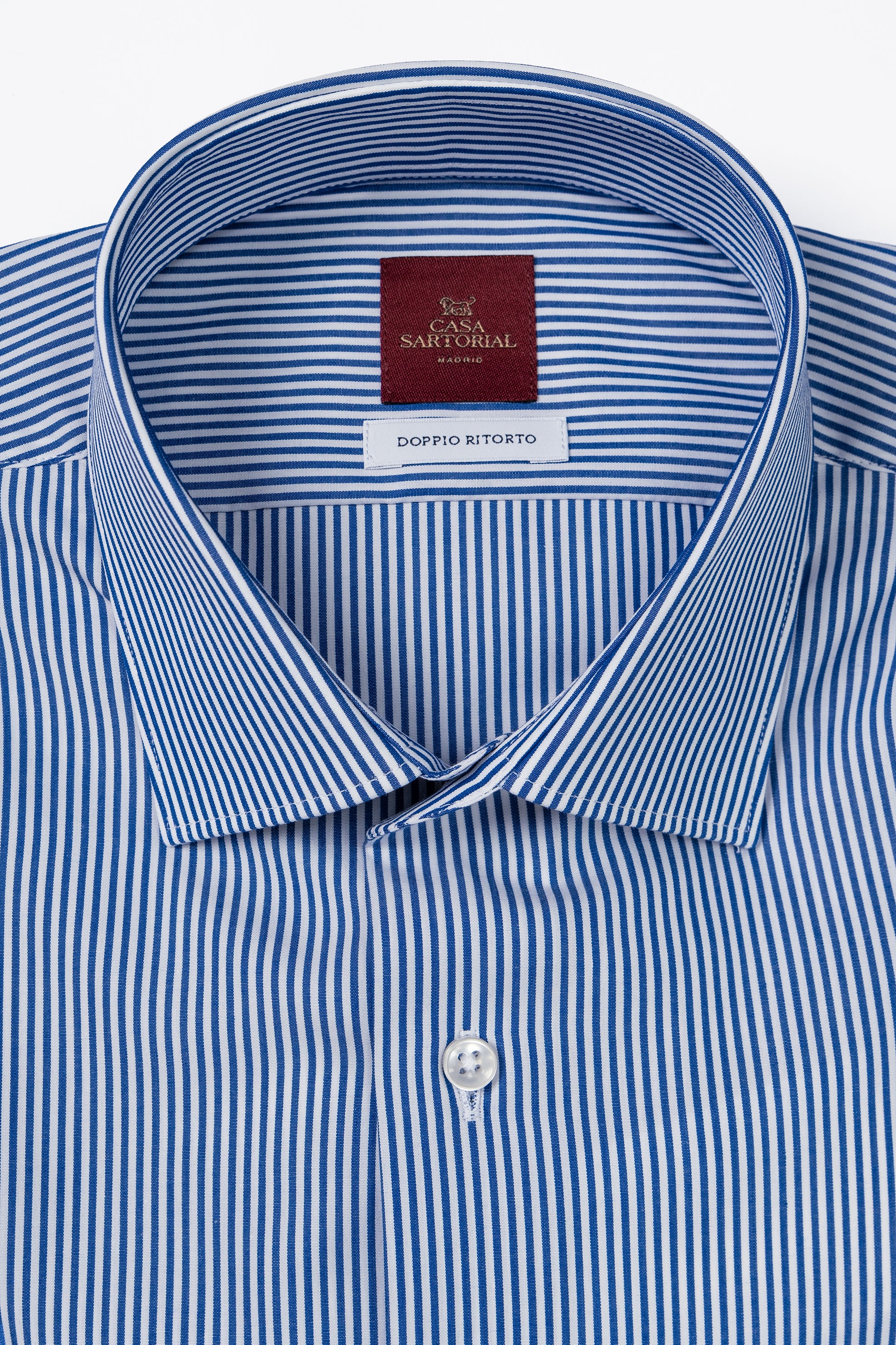 Camisa RTW Algodón Doppio Ritorto Líneas Azules / CASA SARTORIAL