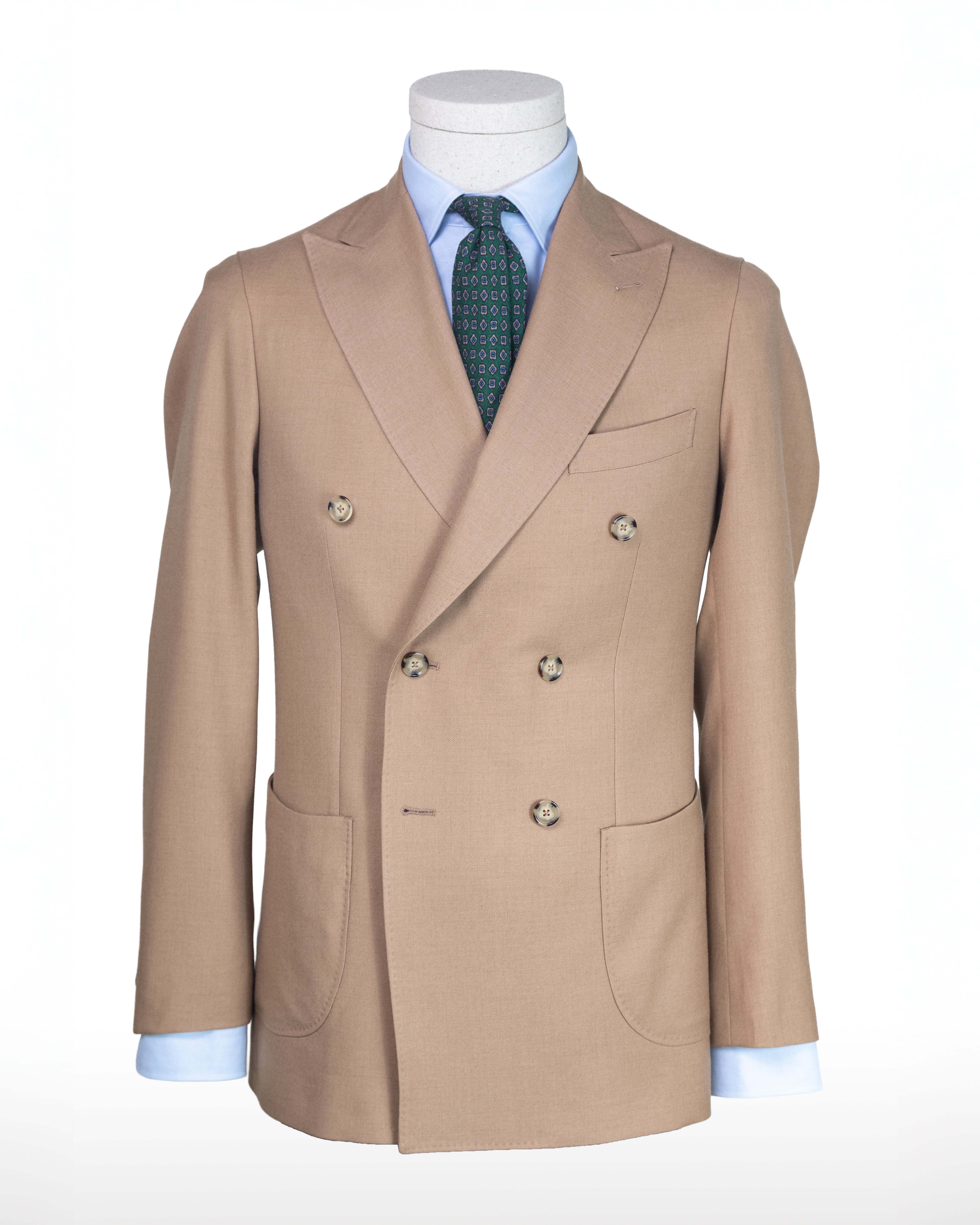 Blazer Cruzado Beige Algodón Lana  / Casa Sartorial